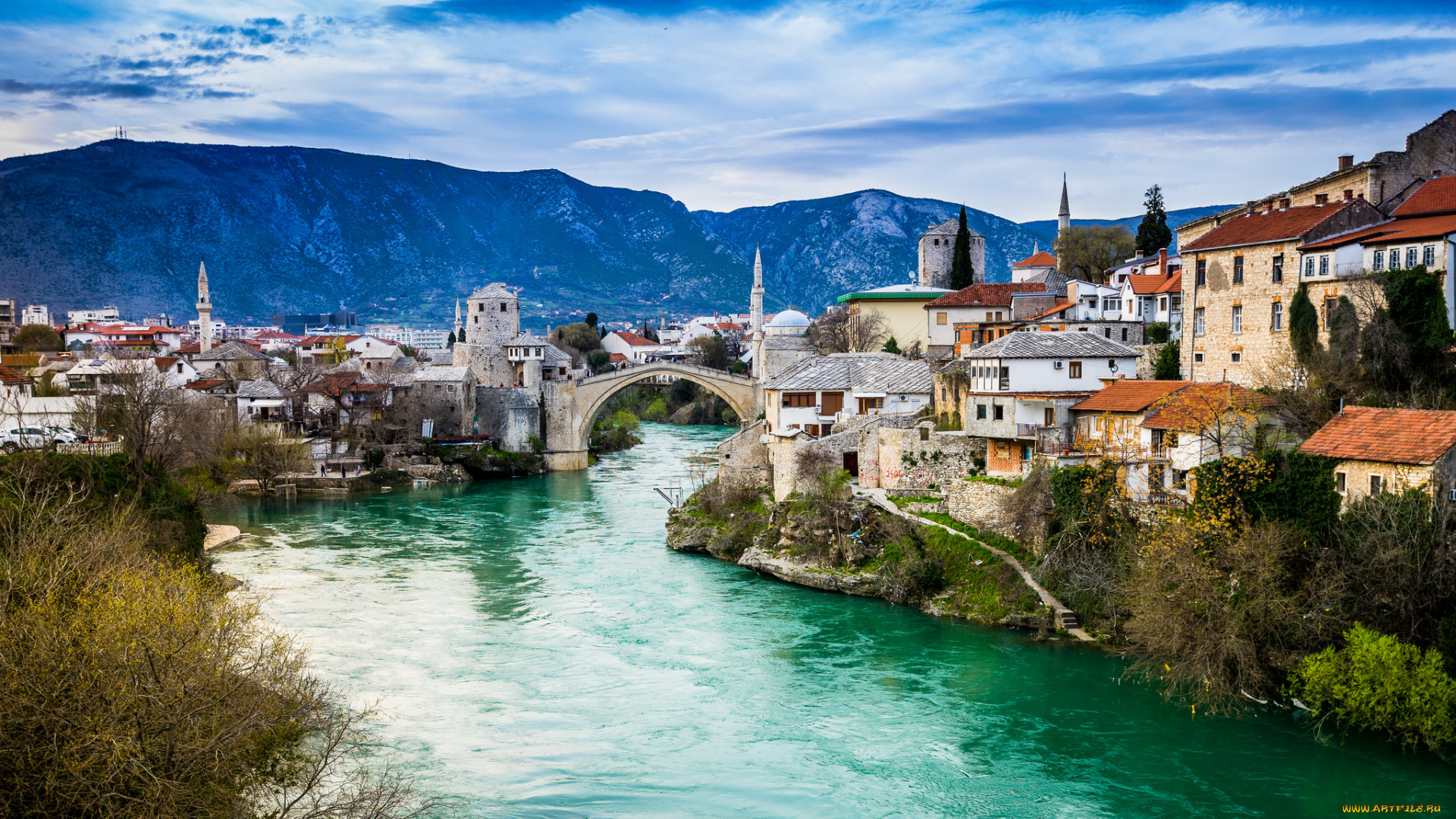 mostar, bosnien, города, мостар, , босния, и, герцеговина, простор