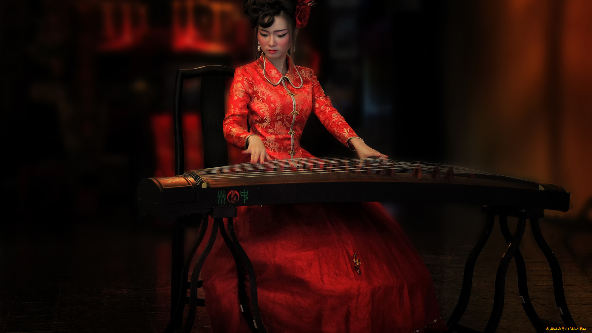 музыка, -другое, инструмент, девушка