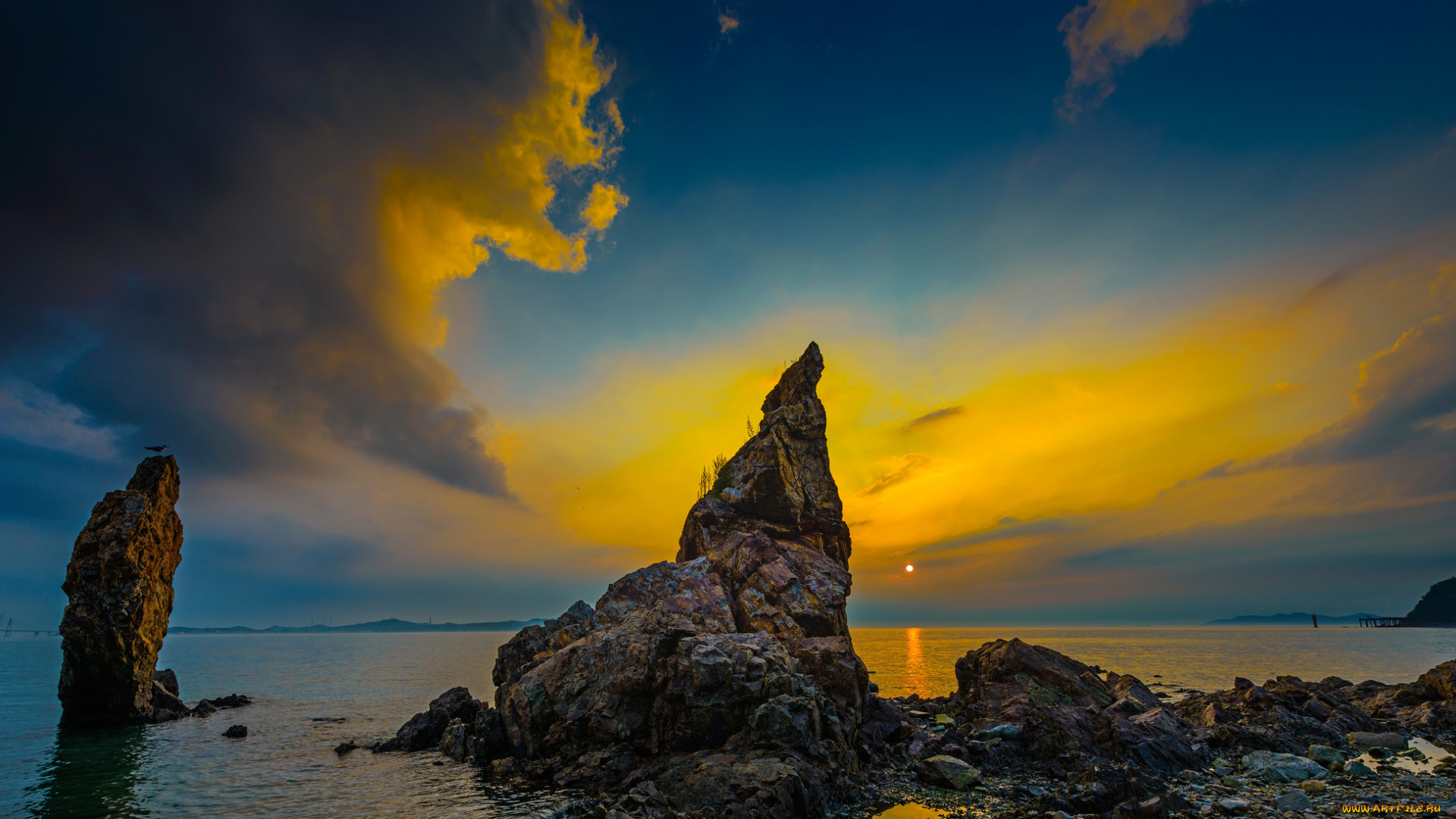 природа, побережье, простор