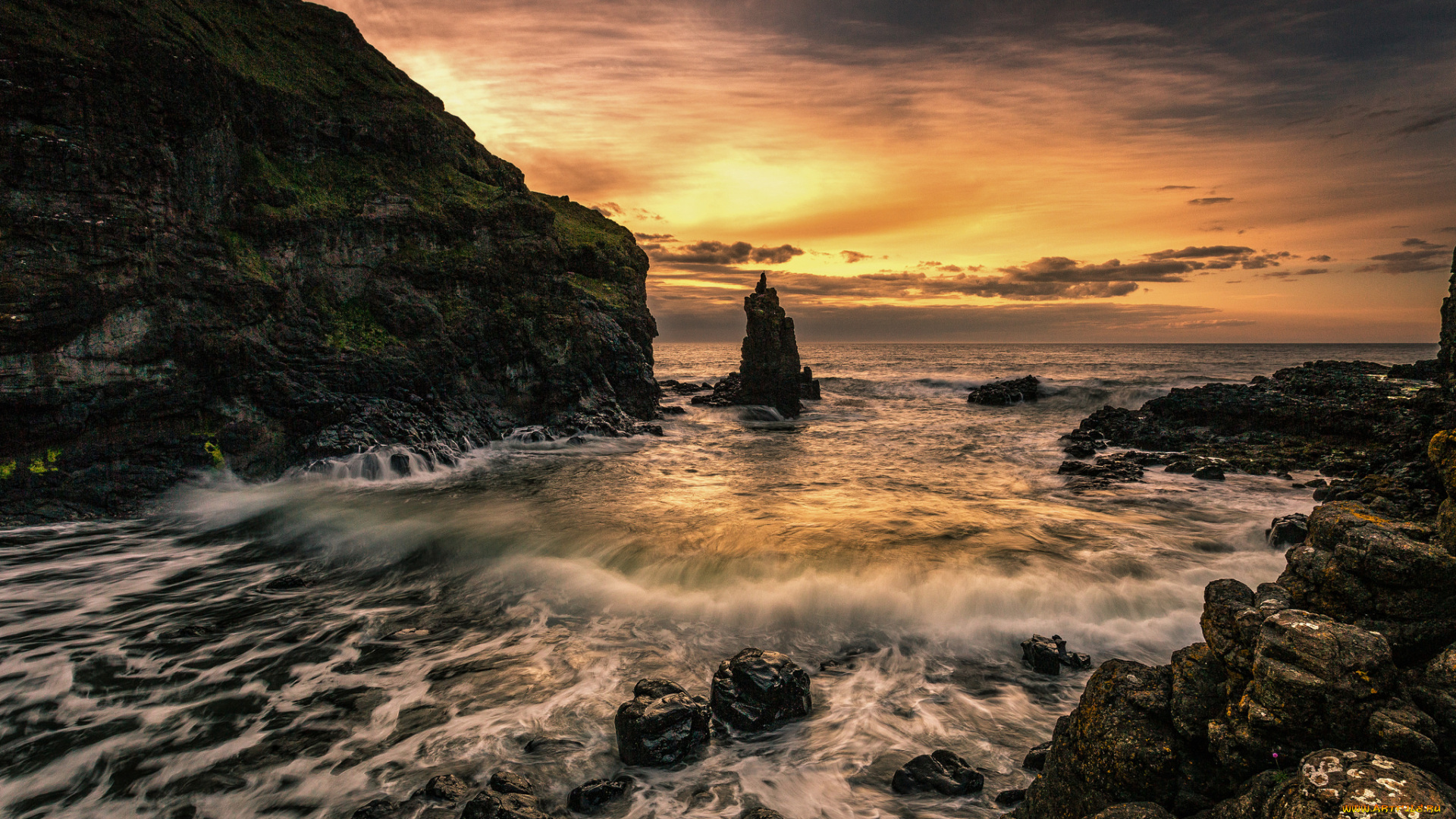 природа, побережье, простор