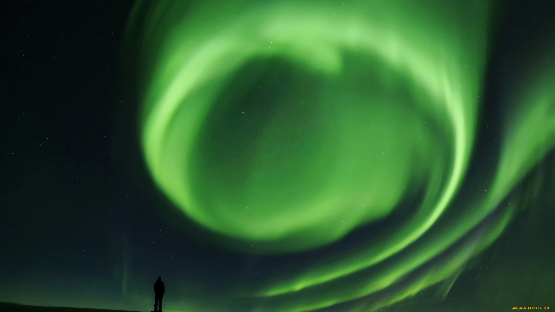 природа, северное, сияние, простор