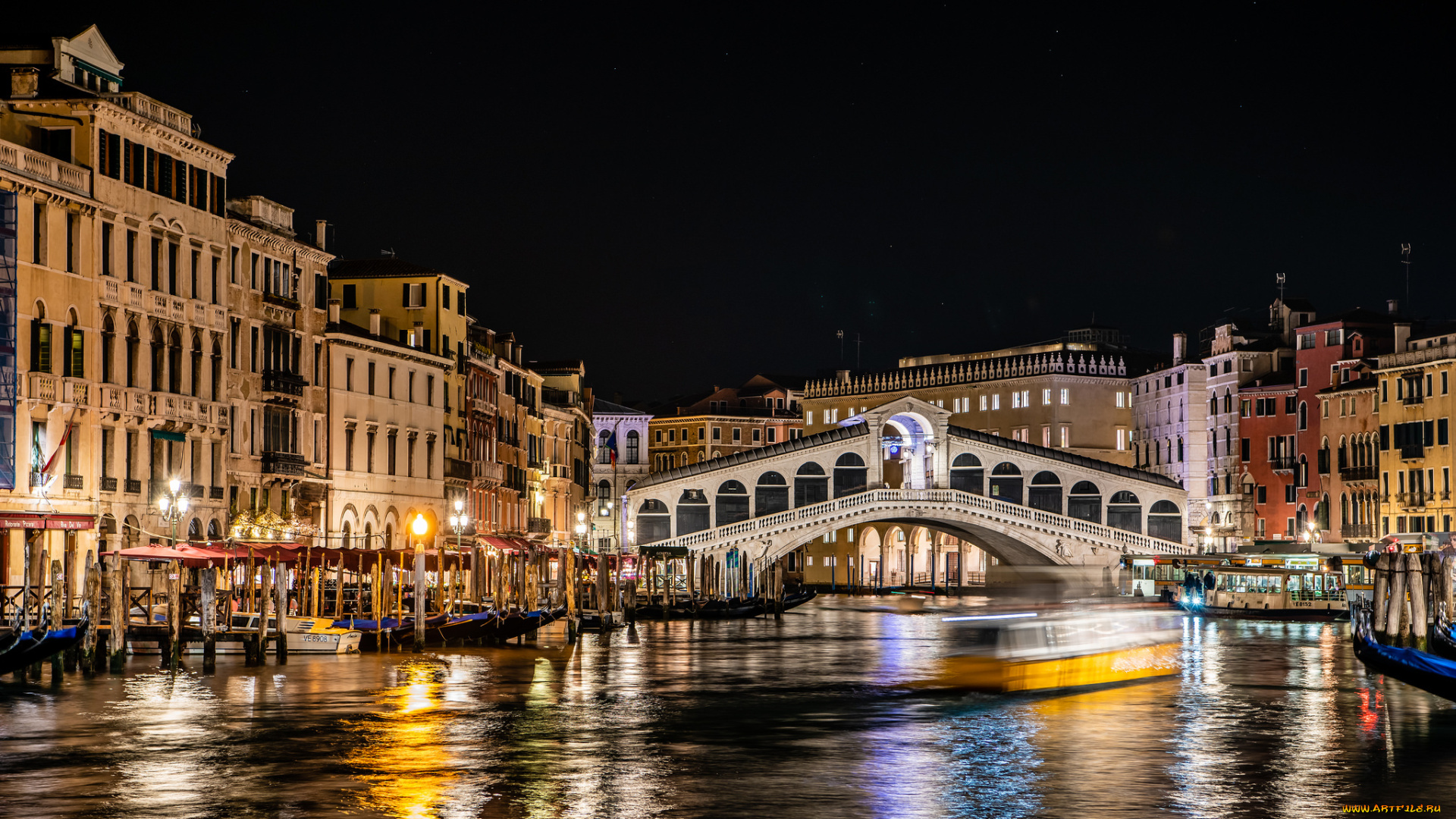 rialto, bridge, , venice, , italy, города, венеция, , италия, огни, ночь