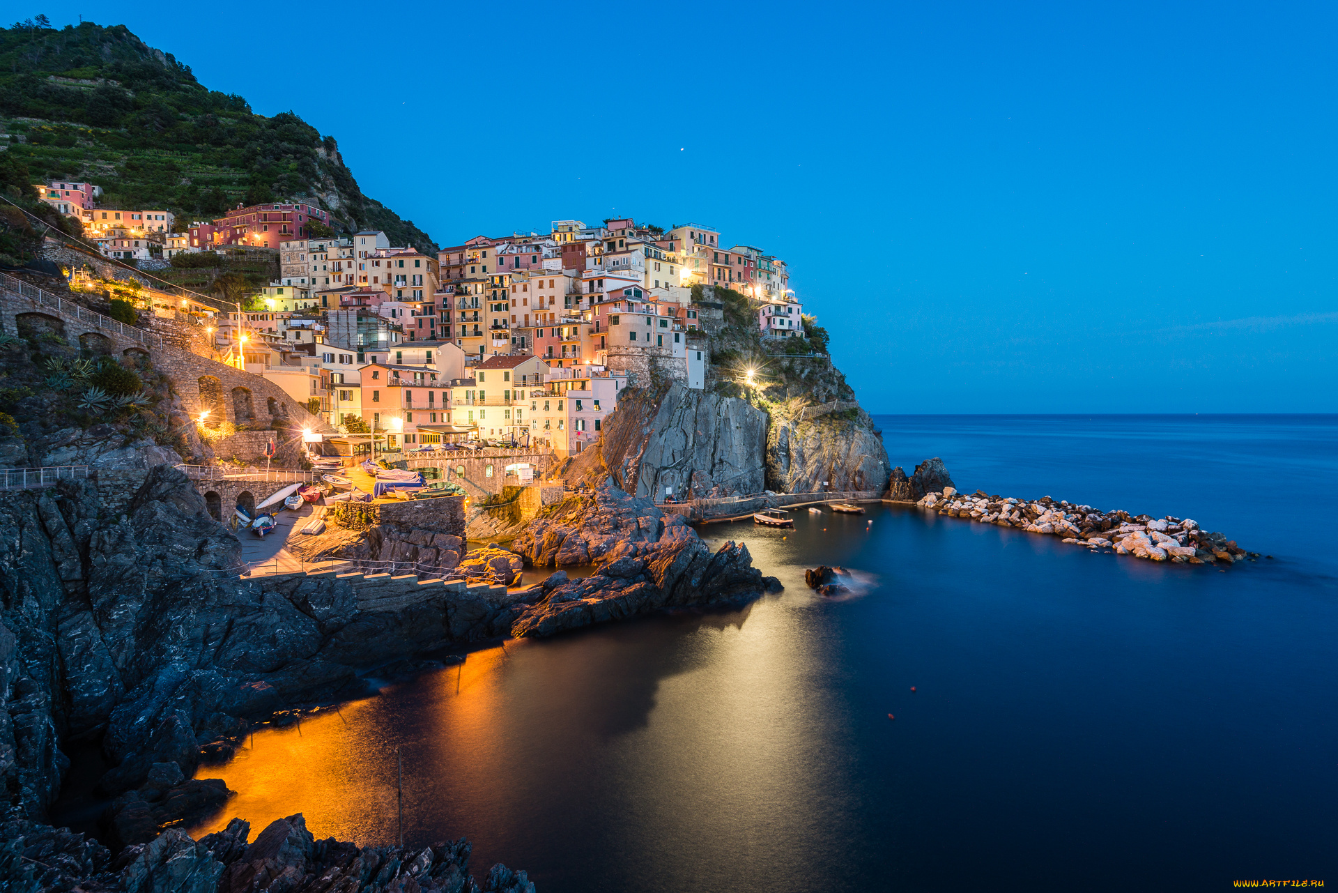 manarola, города, амальфийское, и, лигурийское, побережье, , италия, простор