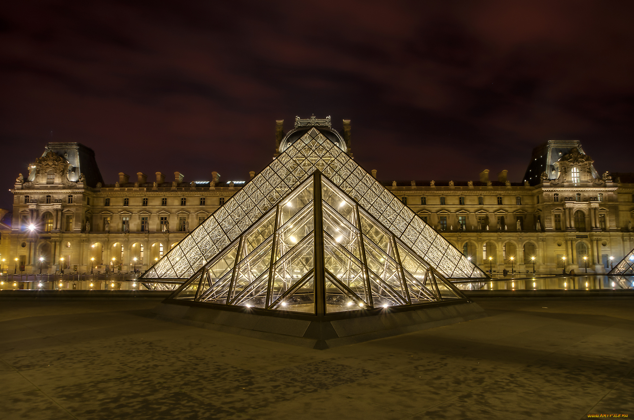 louvre, города, париж, , франция, пирамида