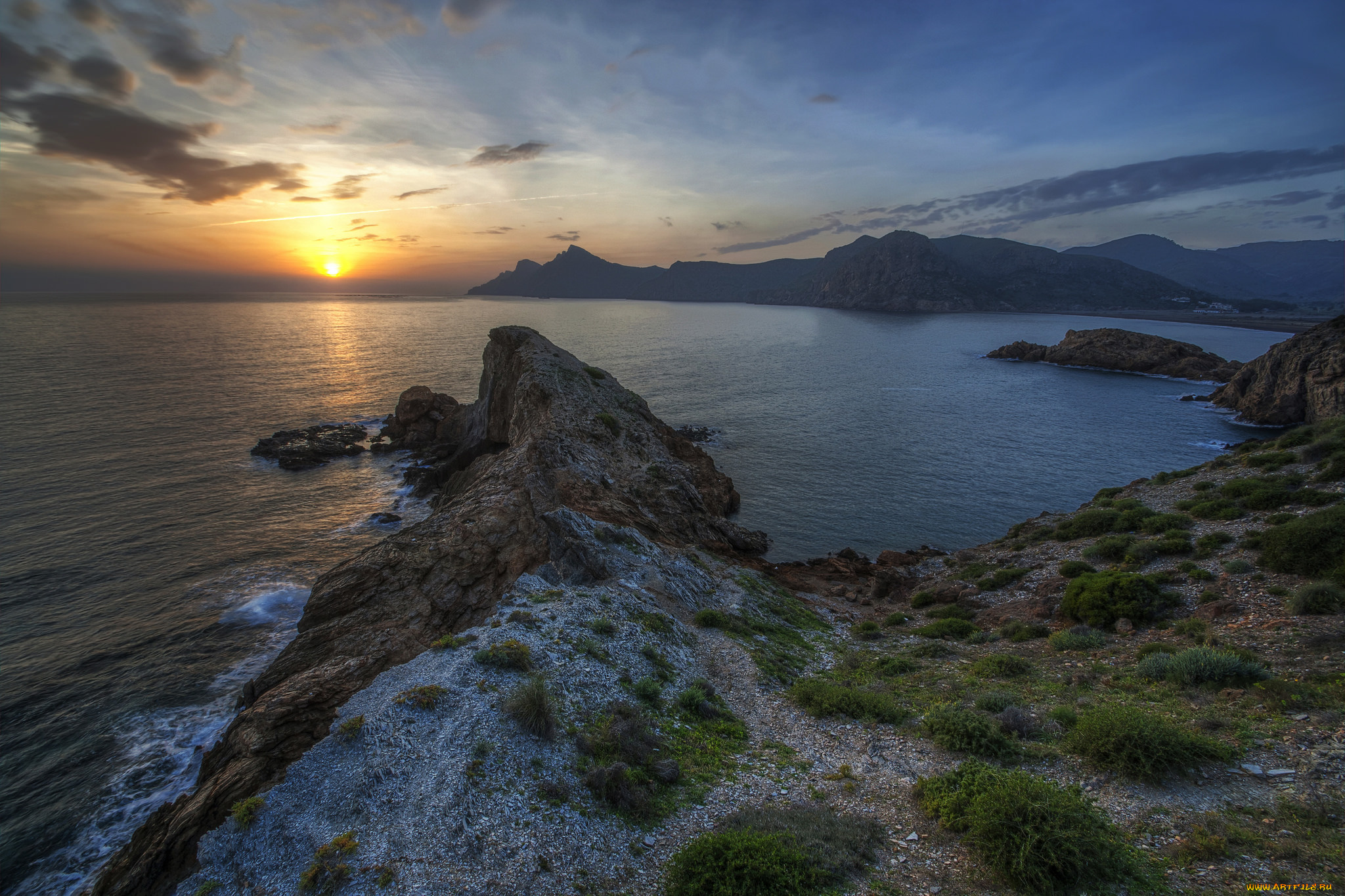 природа, побережье, простор