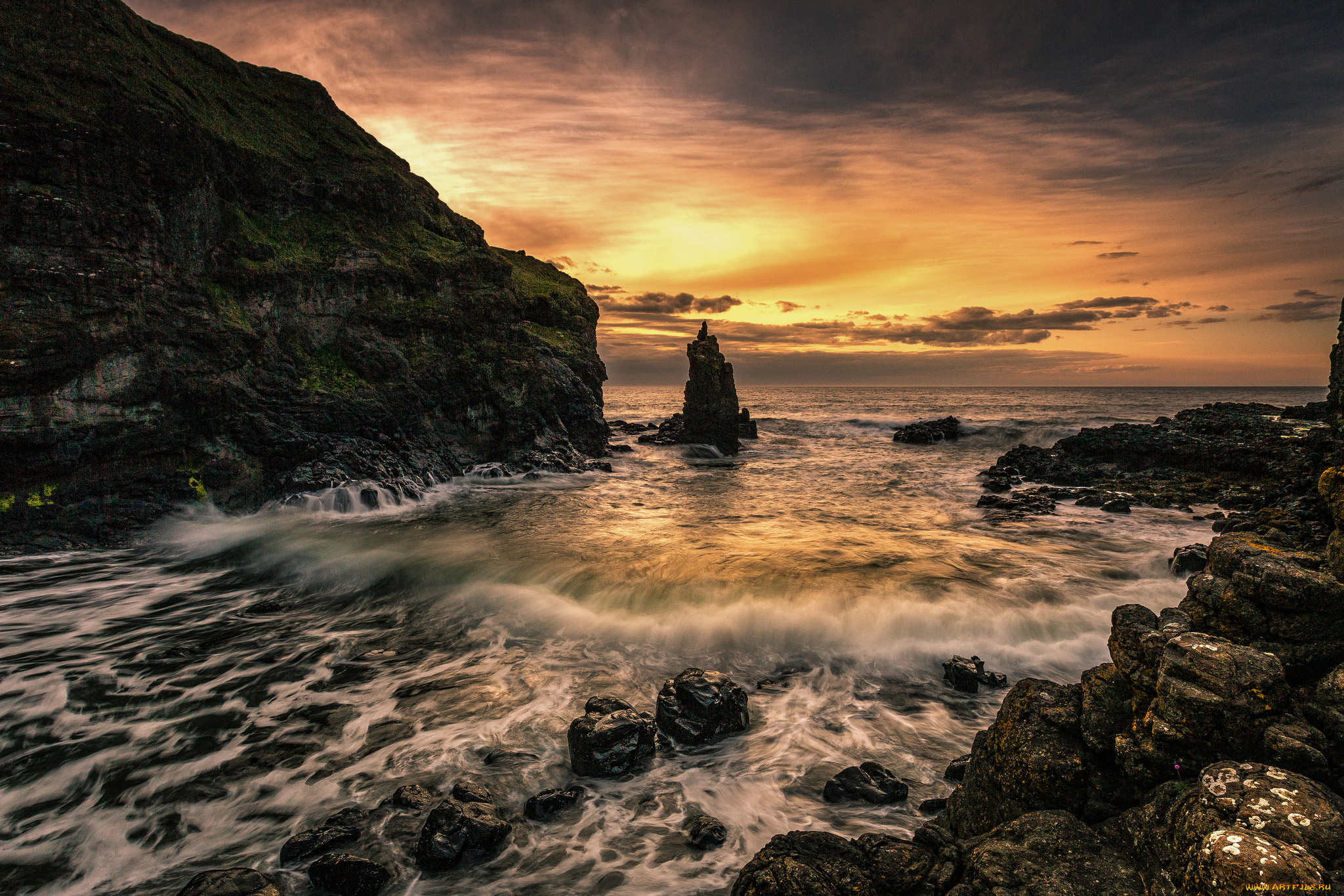 природа, побережье, простор