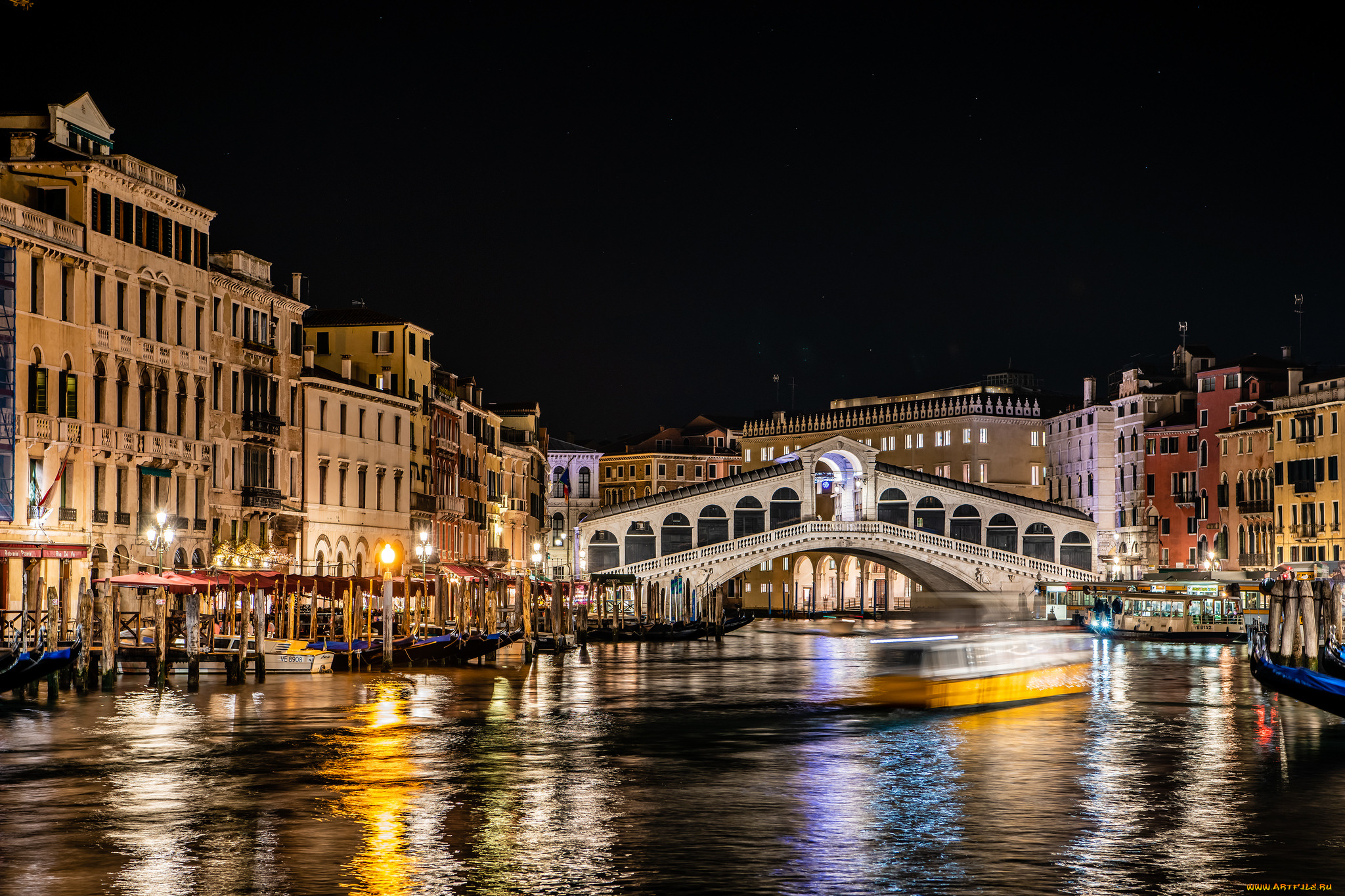 rialto, bridge, , venice, , italy, города, венеция, , италия, огни, ночь
