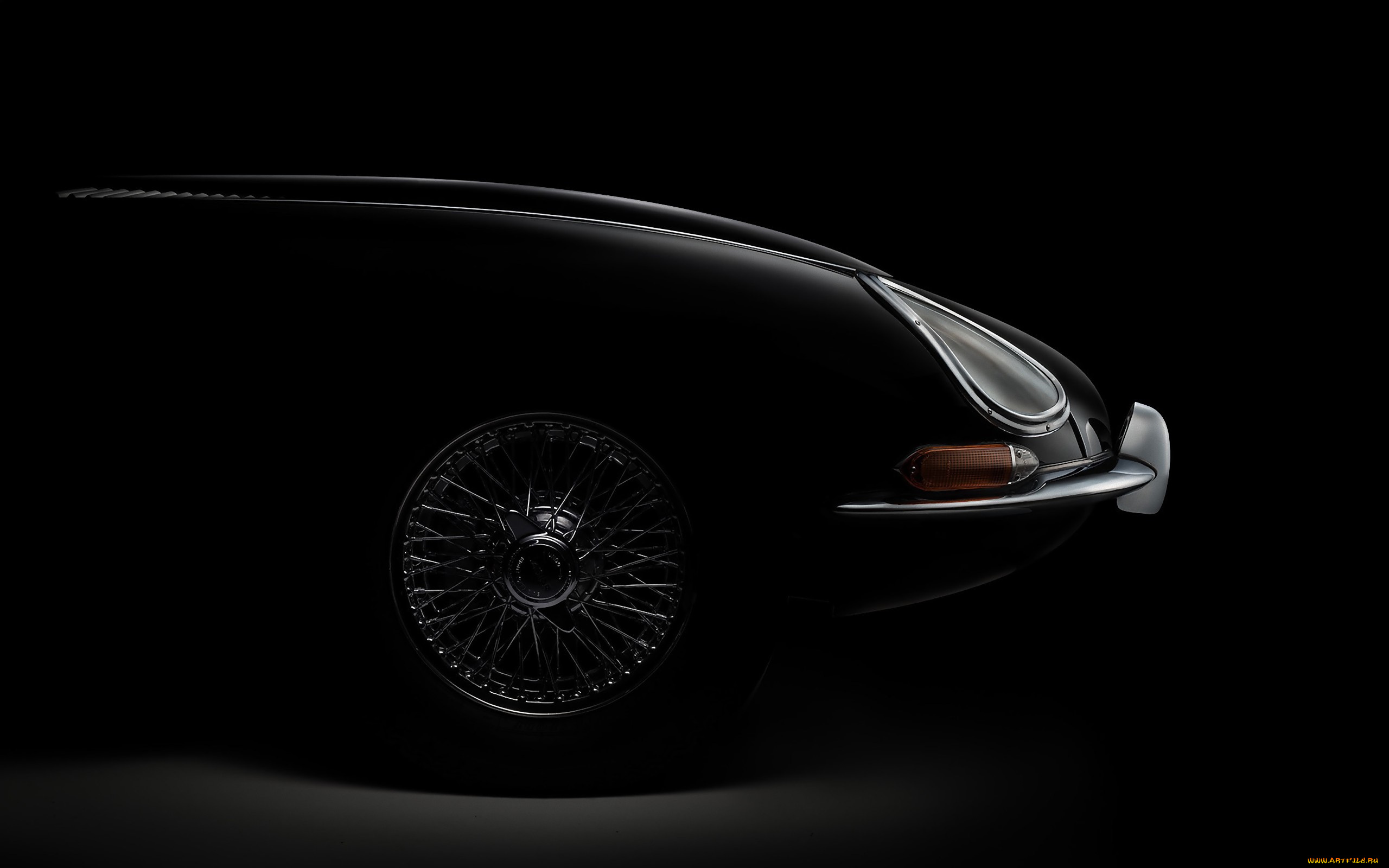 автомобили, фрагменты, автомобиля, темный, фон, jaguar, e-type