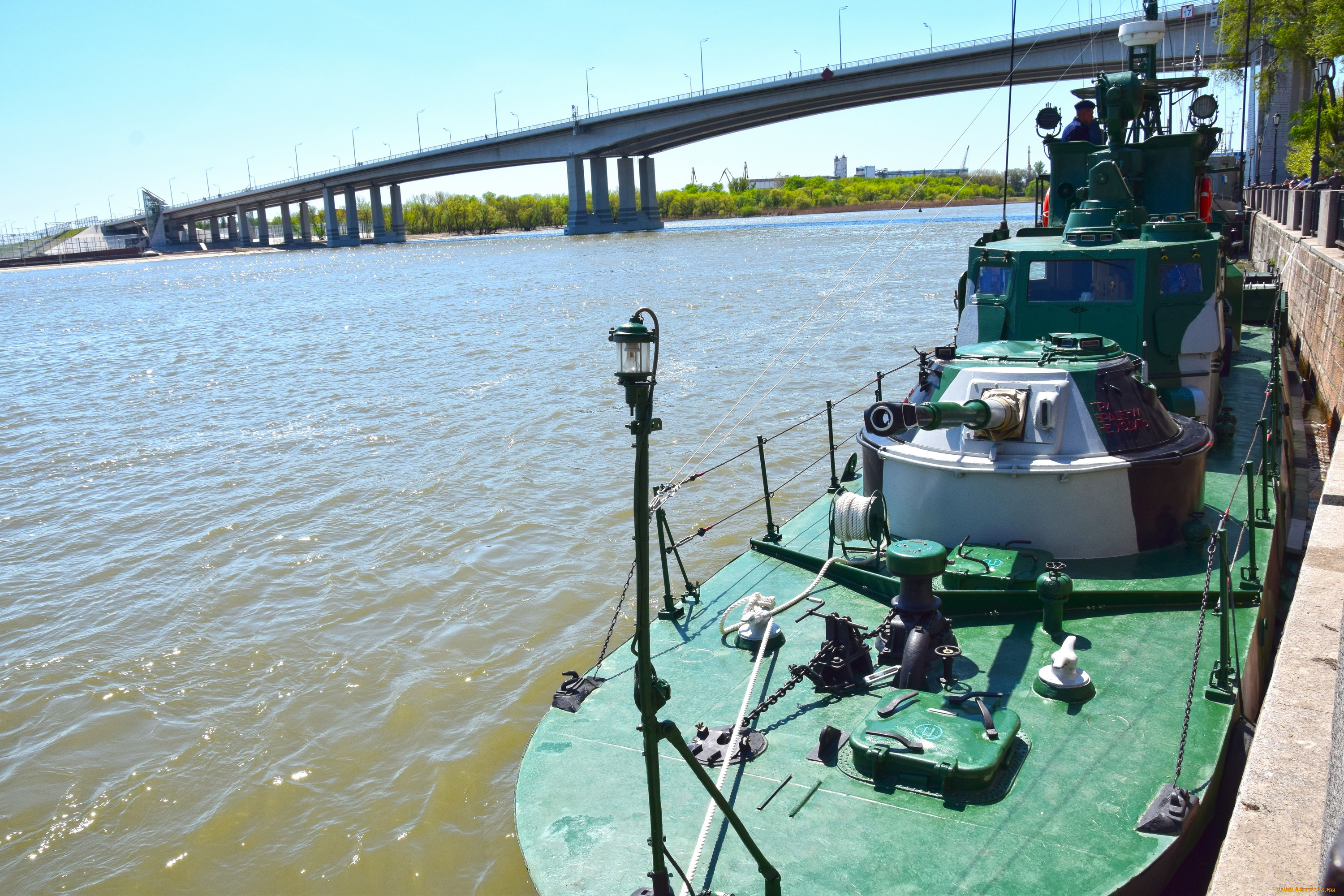 ростов, на, дону, корабли, катера, мост, водоем