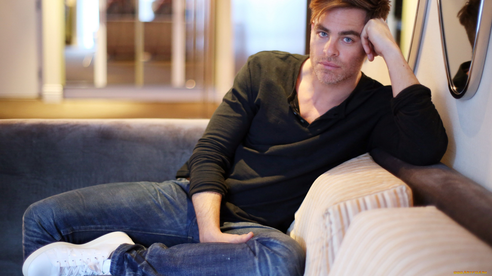 мужчины, chris, pine, поза