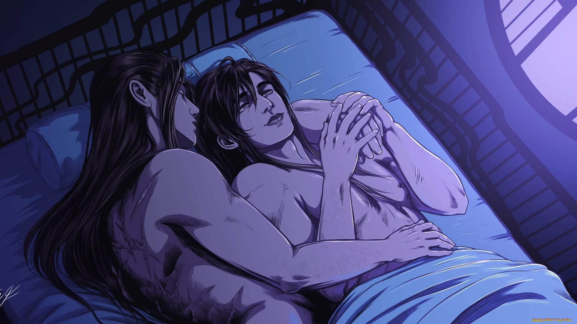 аниме, mo, dao, zu, shi, лань, ванцзи, вэй, усянь, постель