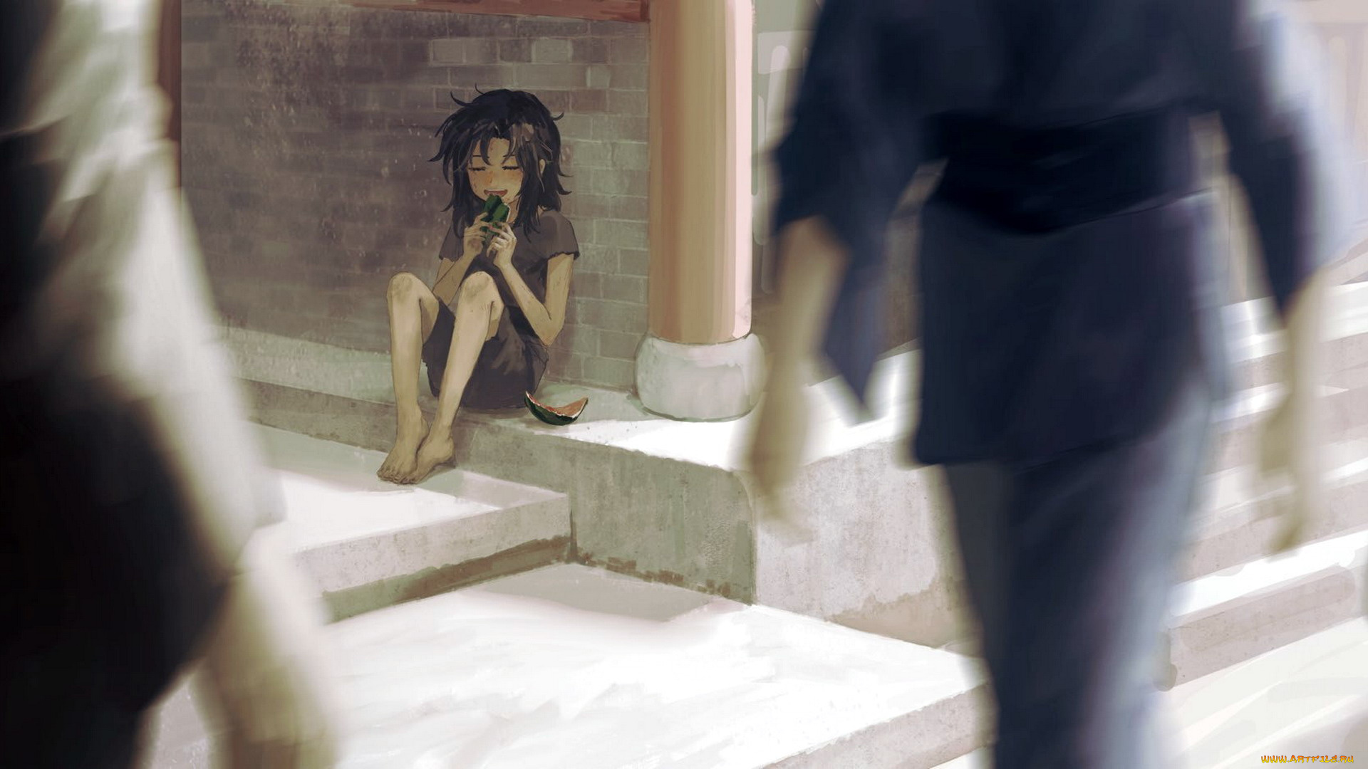 аниме, mo, dao, zu, shi, ребенок, корки, улица, люди