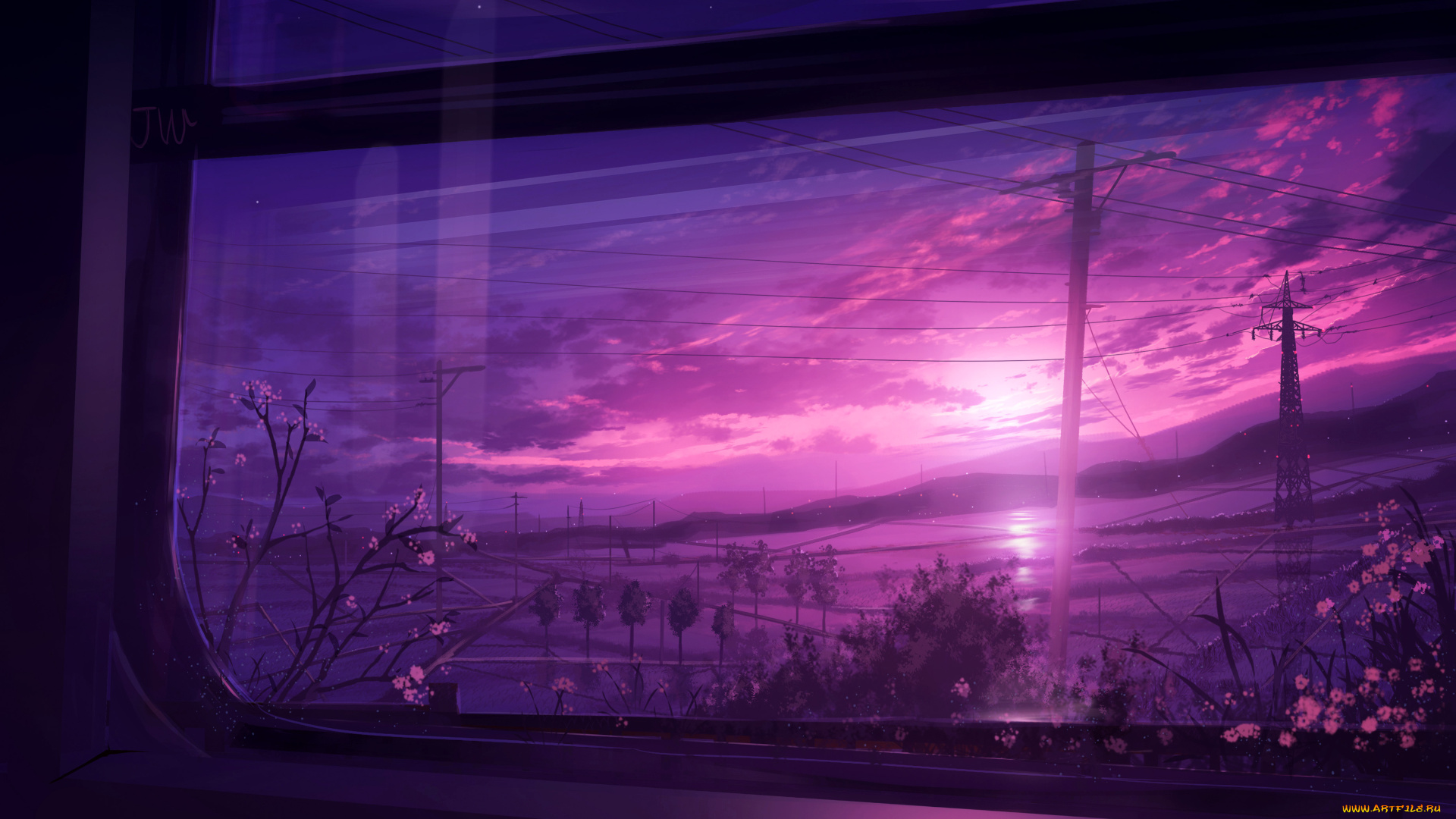аниме, пейзажи, , природа, окно