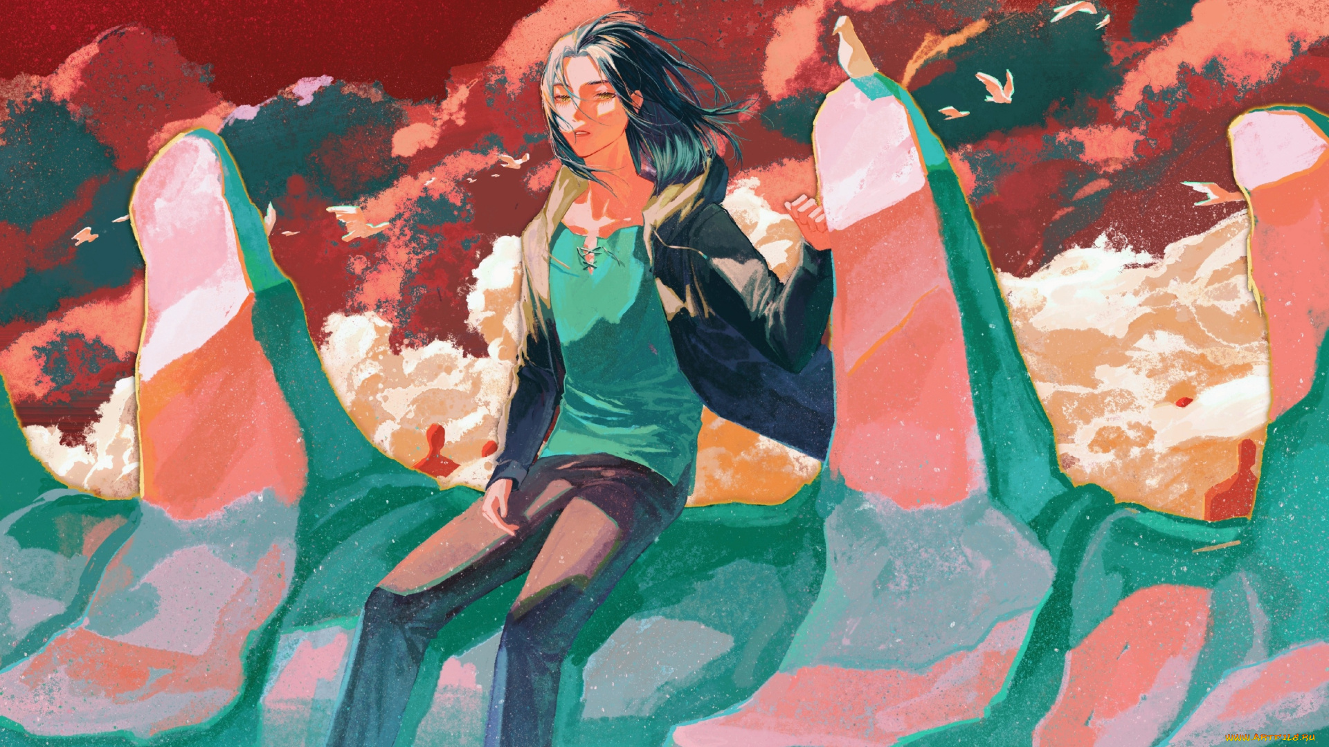 аниме, shingeki, no, kyojin, атака, титанов