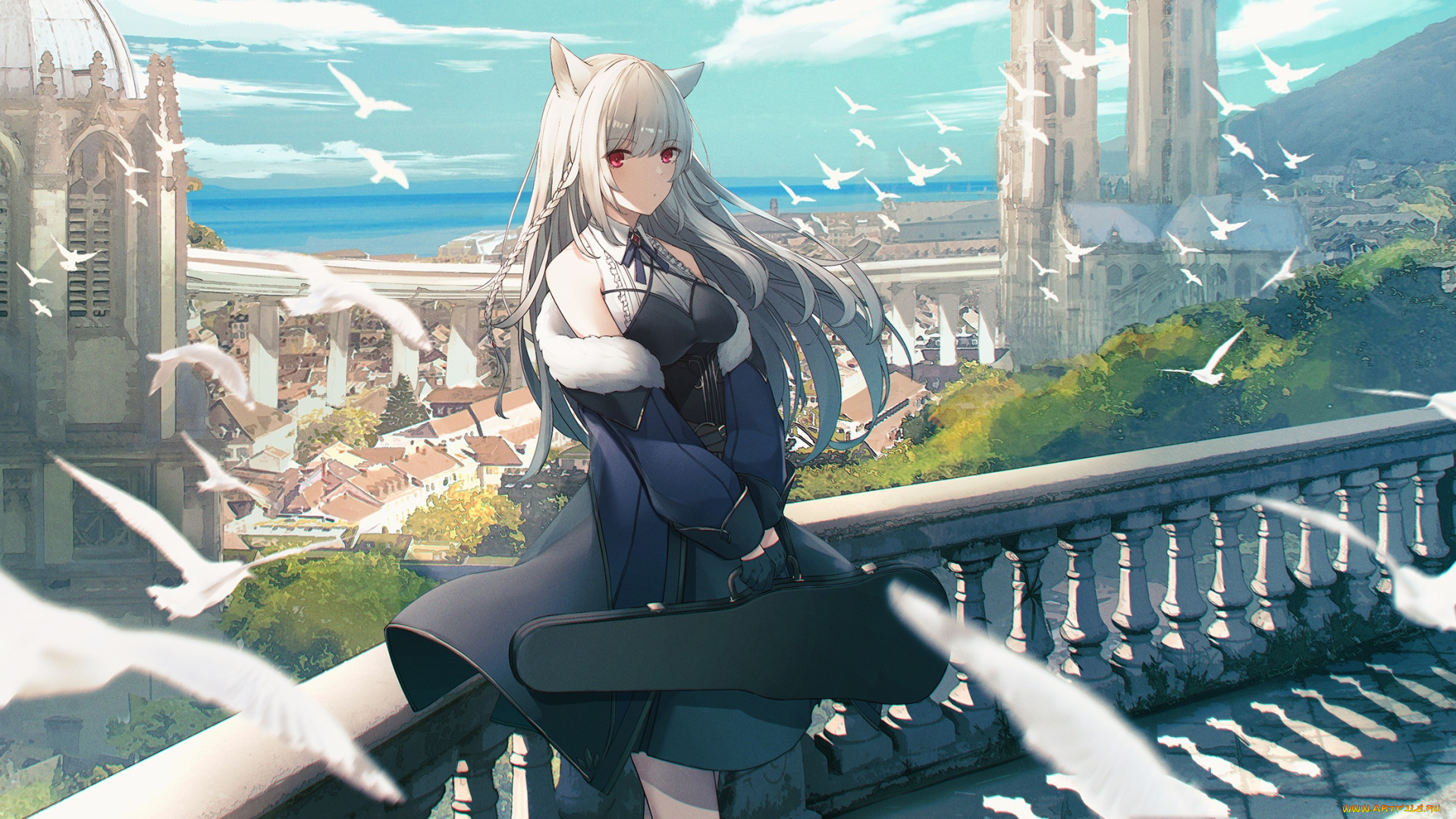 аниме, животные, , существа, девушка