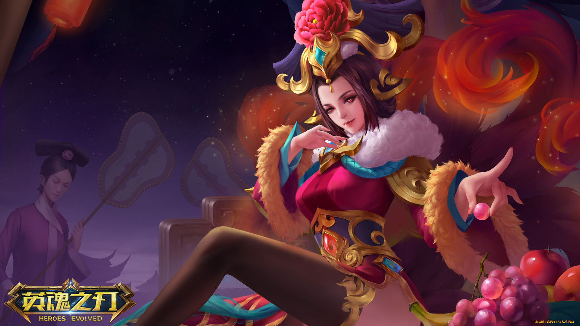 видео, игры, heroes, evolved, девушка, фрукты, слуга