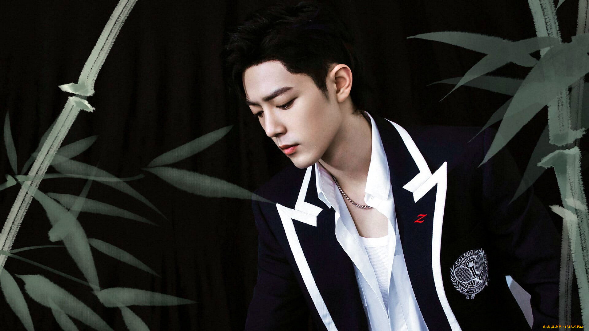 мужчины, xiao, zhan, актер, пиджак, бамбук