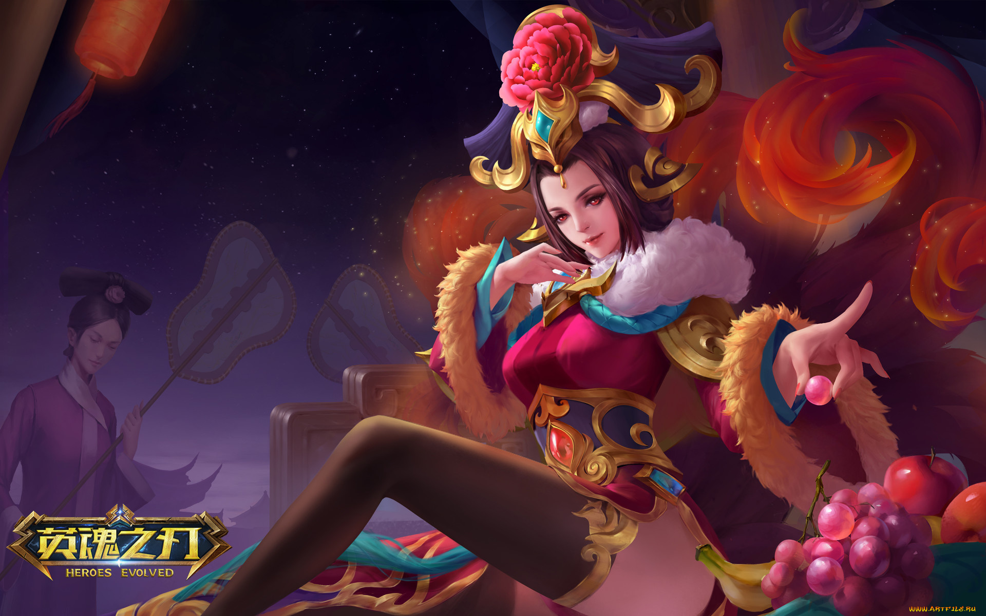 видео, игры, heroes, evolved, девушка, фрукты, слуга