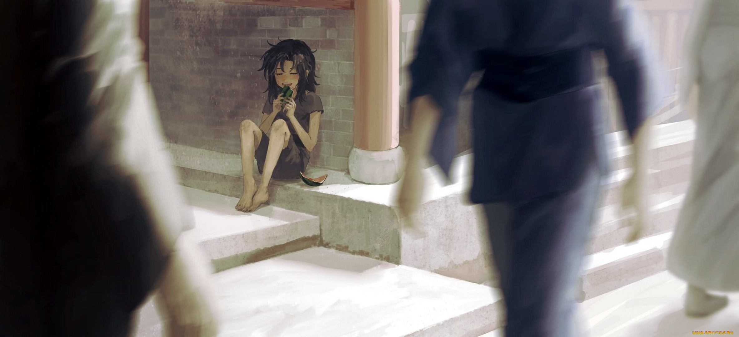 аниме, mo, dao, zu, shi, ребенок, корки, улица, люди