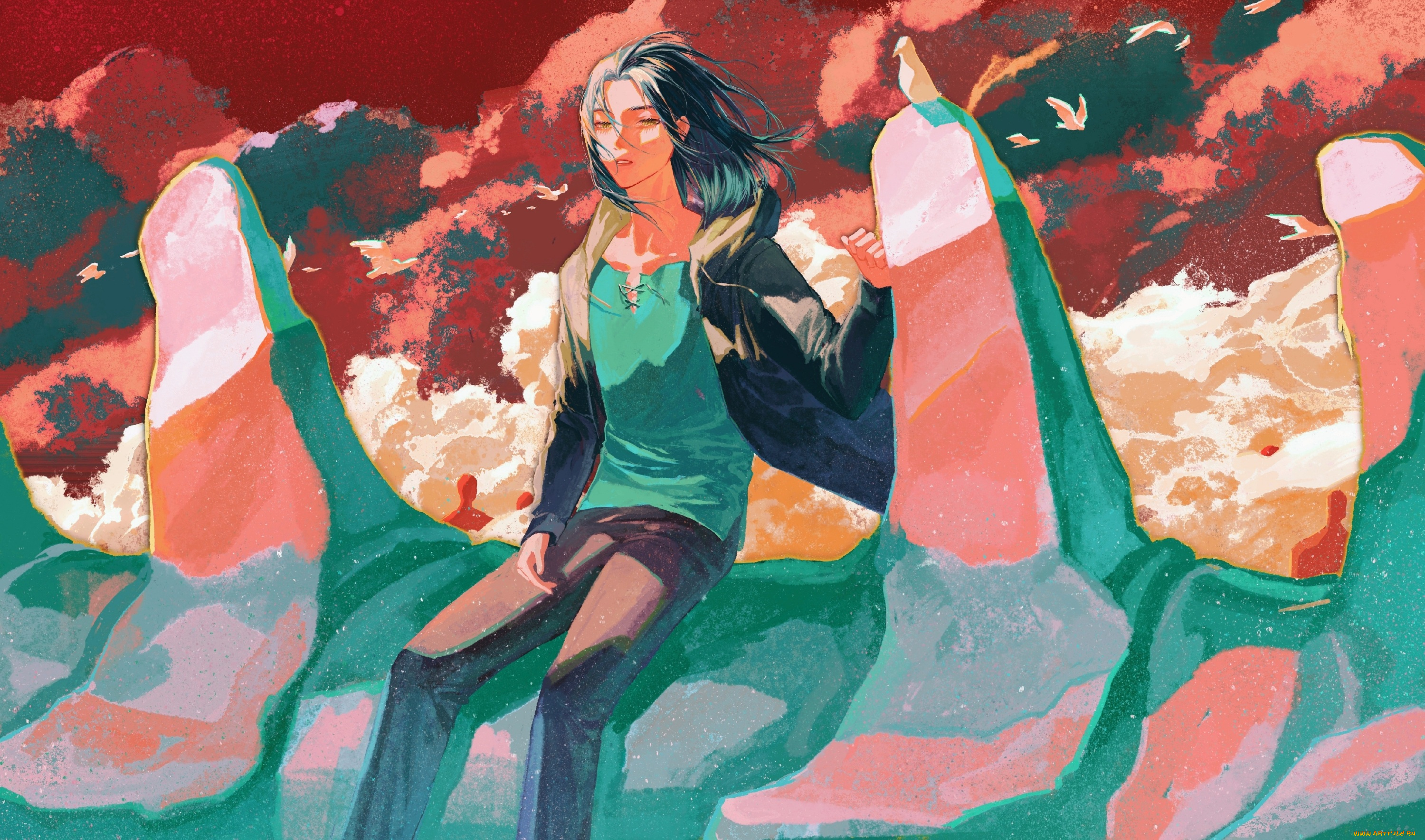 аниме, shingeki, no, kyojin, атака, титанов