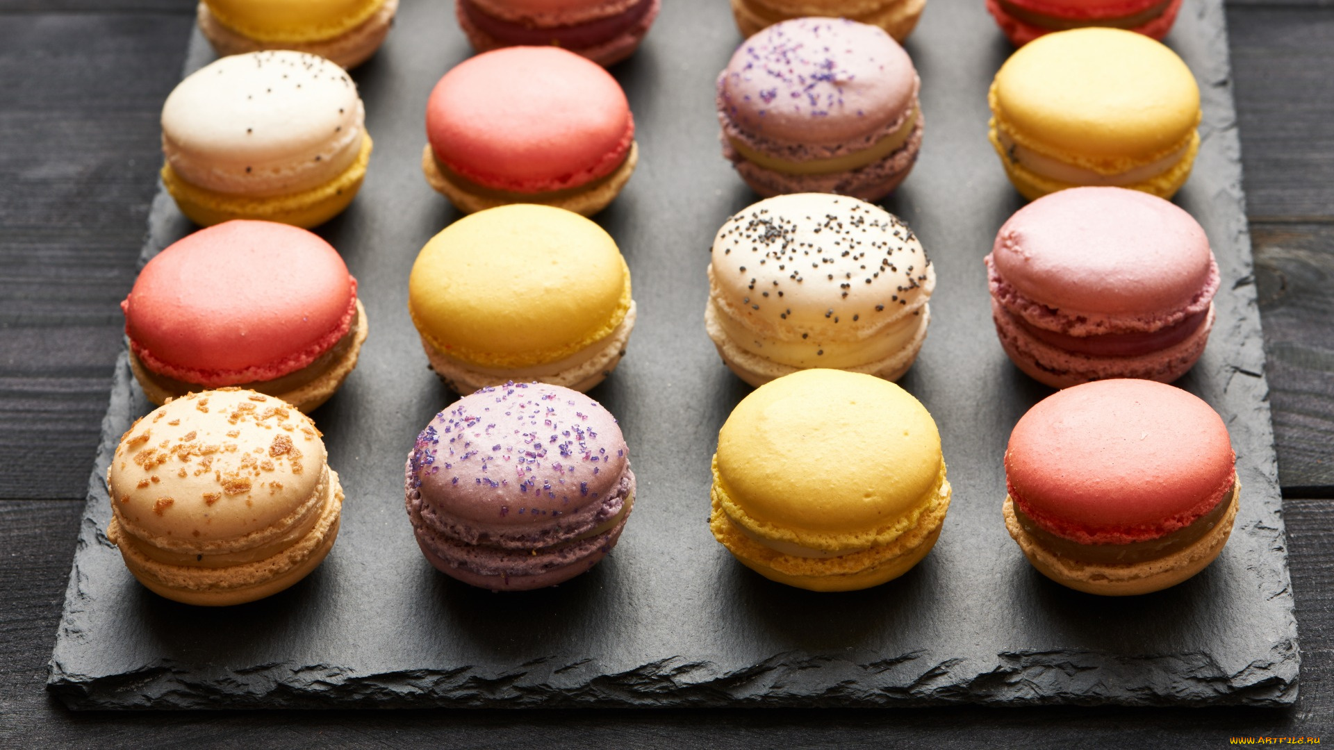 еда, макаруны, лакомство, печенье, ассорти