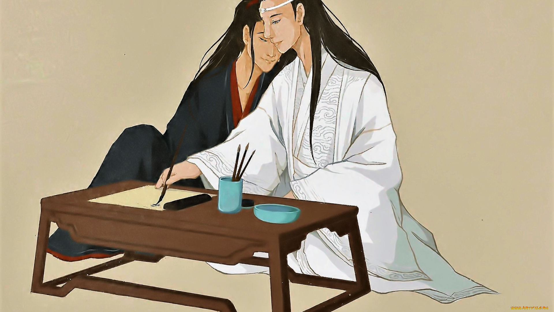 рисованное, кино, , мультфильмы, лань, ванцзы, вэй, усянь, стол, каллиграфия