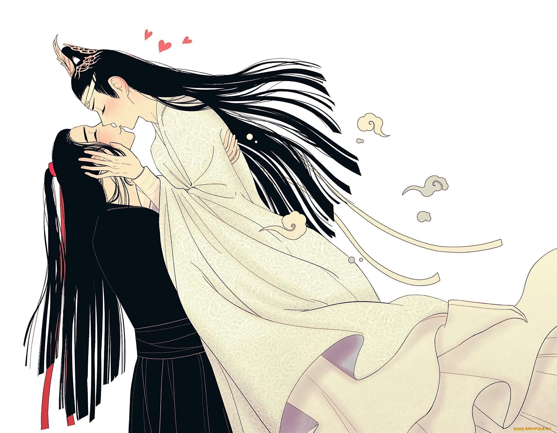 аниме, mo, dao, zu, shi, вэй, усянь, лань, ванцзы, поцелуй