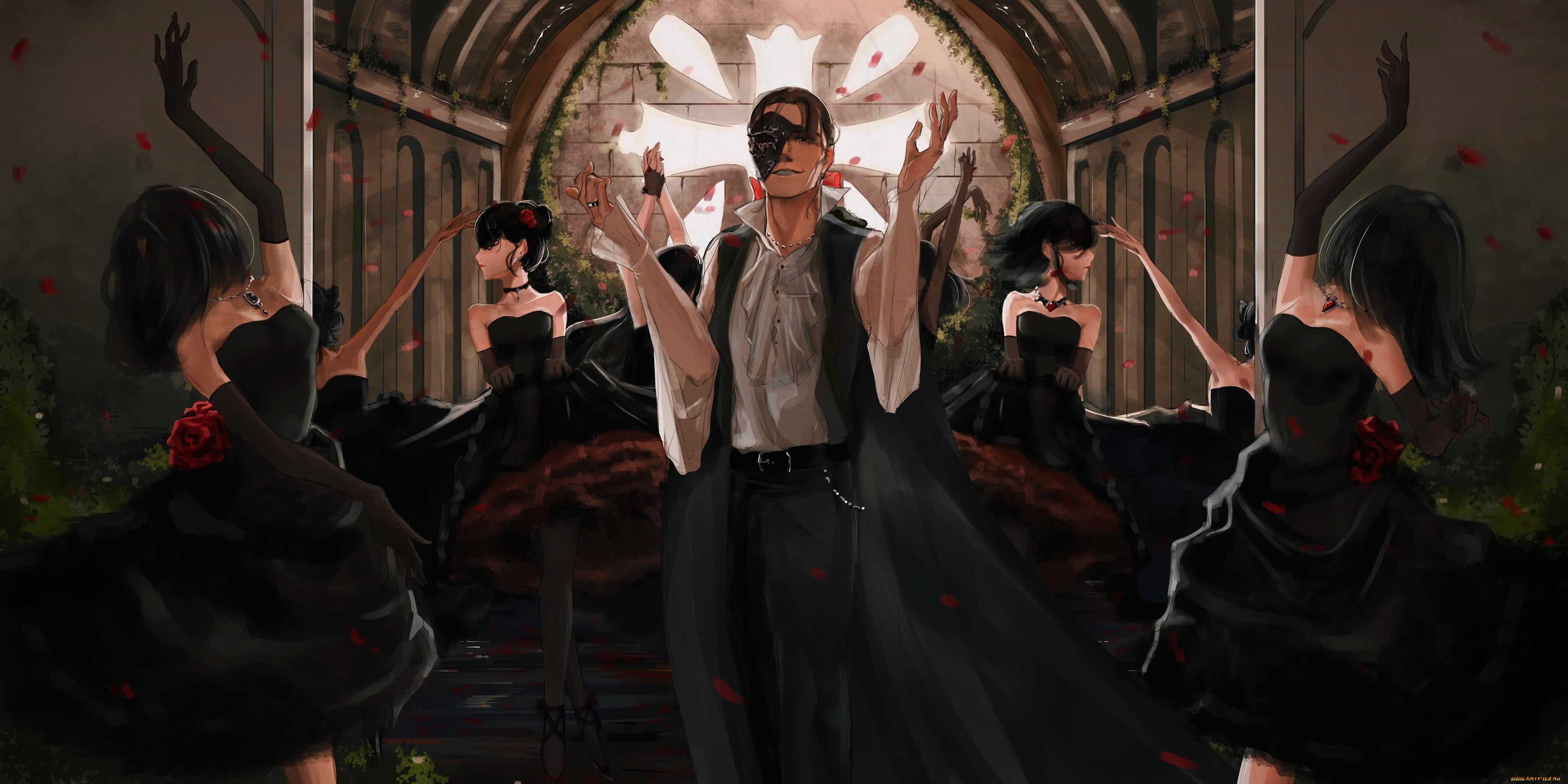 аниме, unknown, , другое, , парень, девушки, танцы