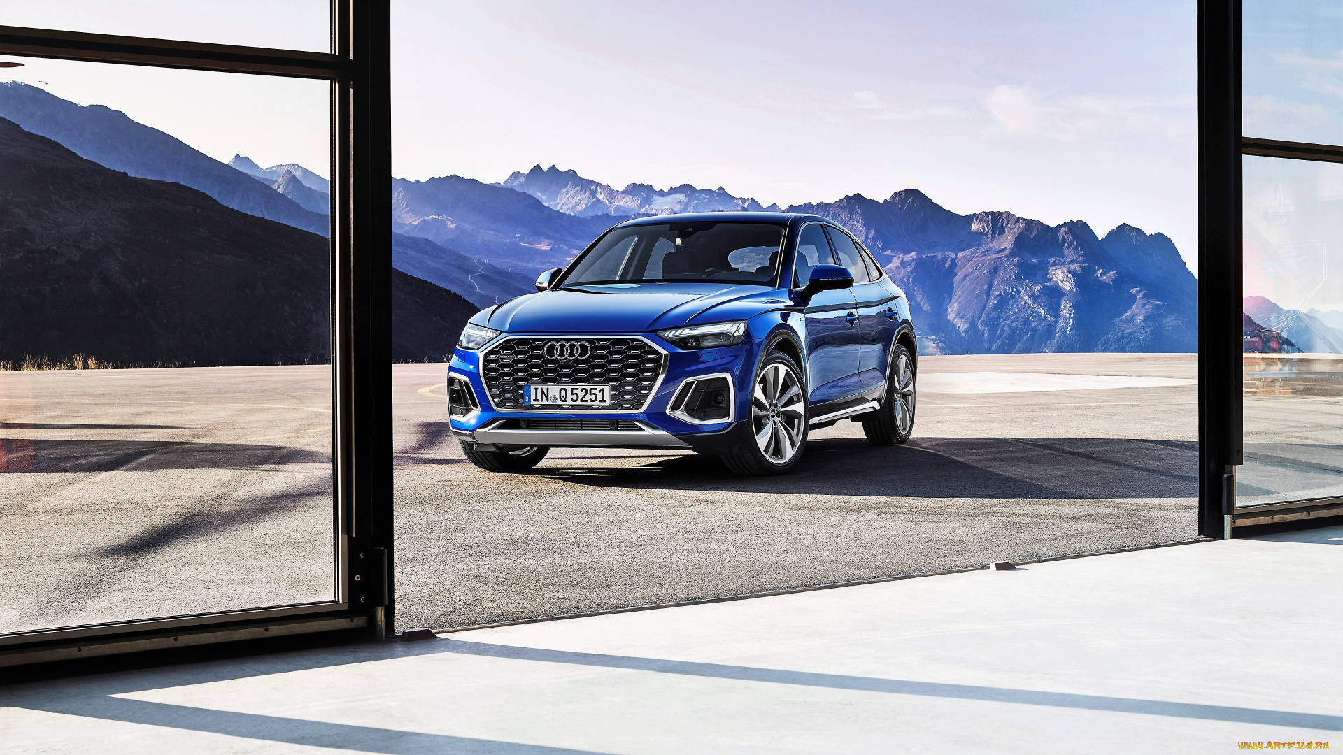audi, q5, 2021, автомобили, audi, синий, горы, площадка
