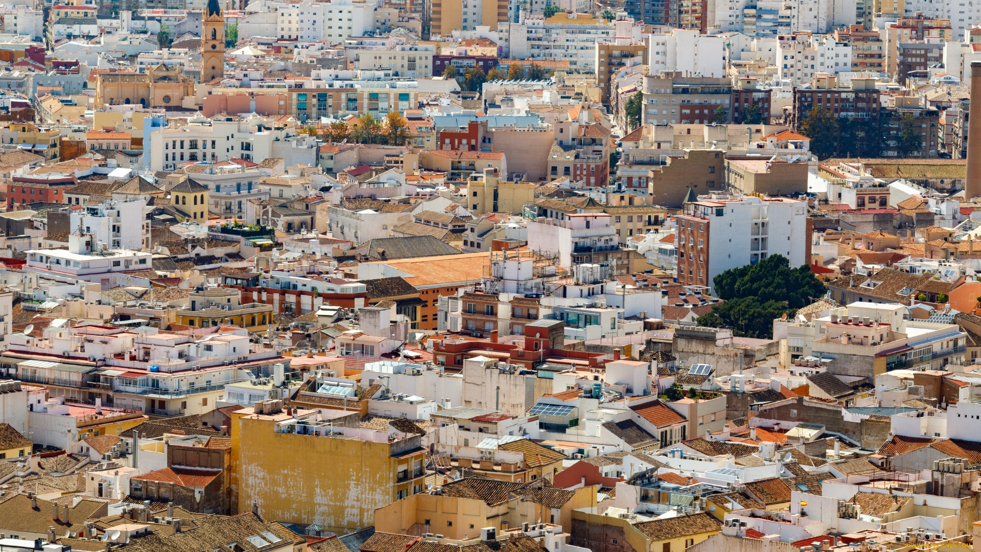 города, малага, , испания, панорама