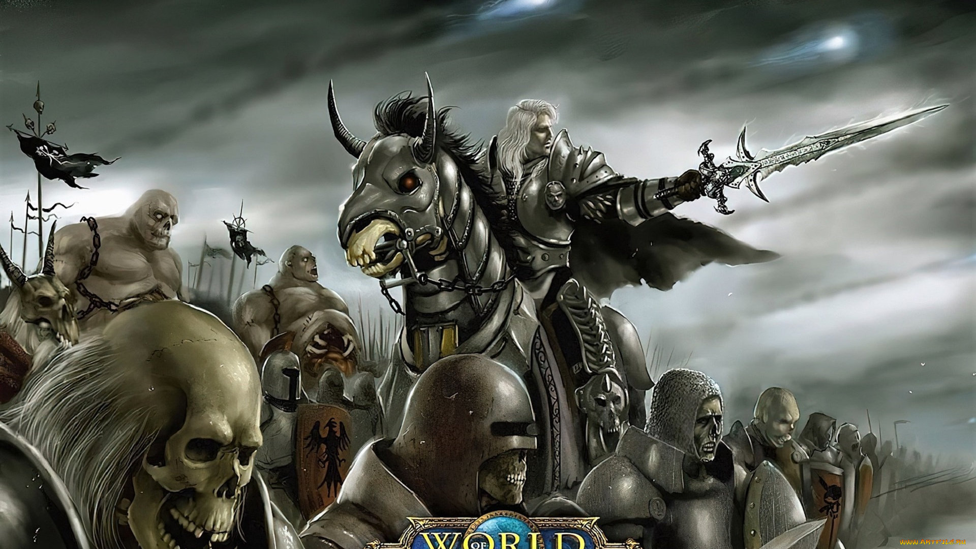 видео, игры, world, of, warcraft, всадник, нежить, войско