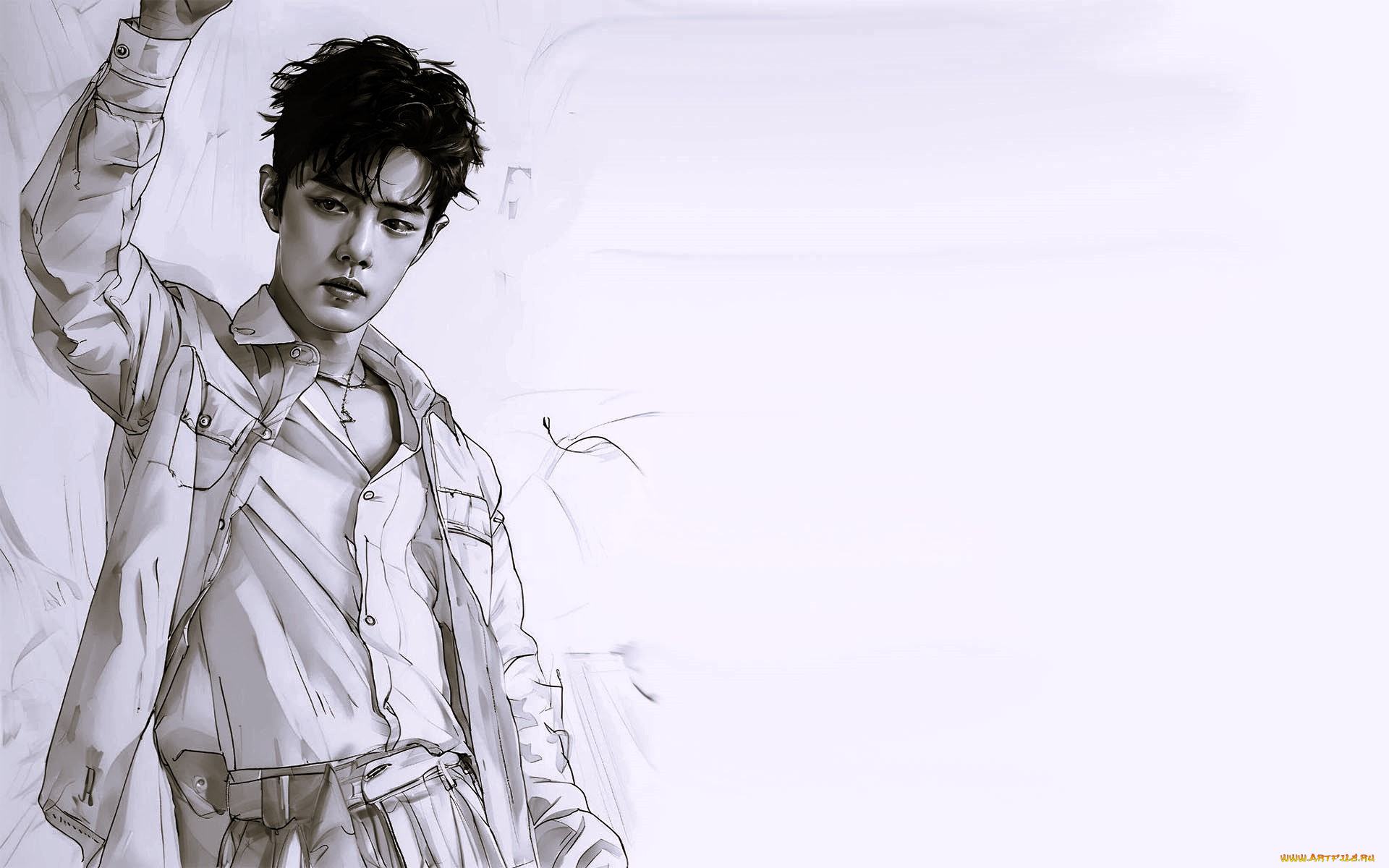 рисованное, люди, сяо, чжань, актер, пиджак, рубашка