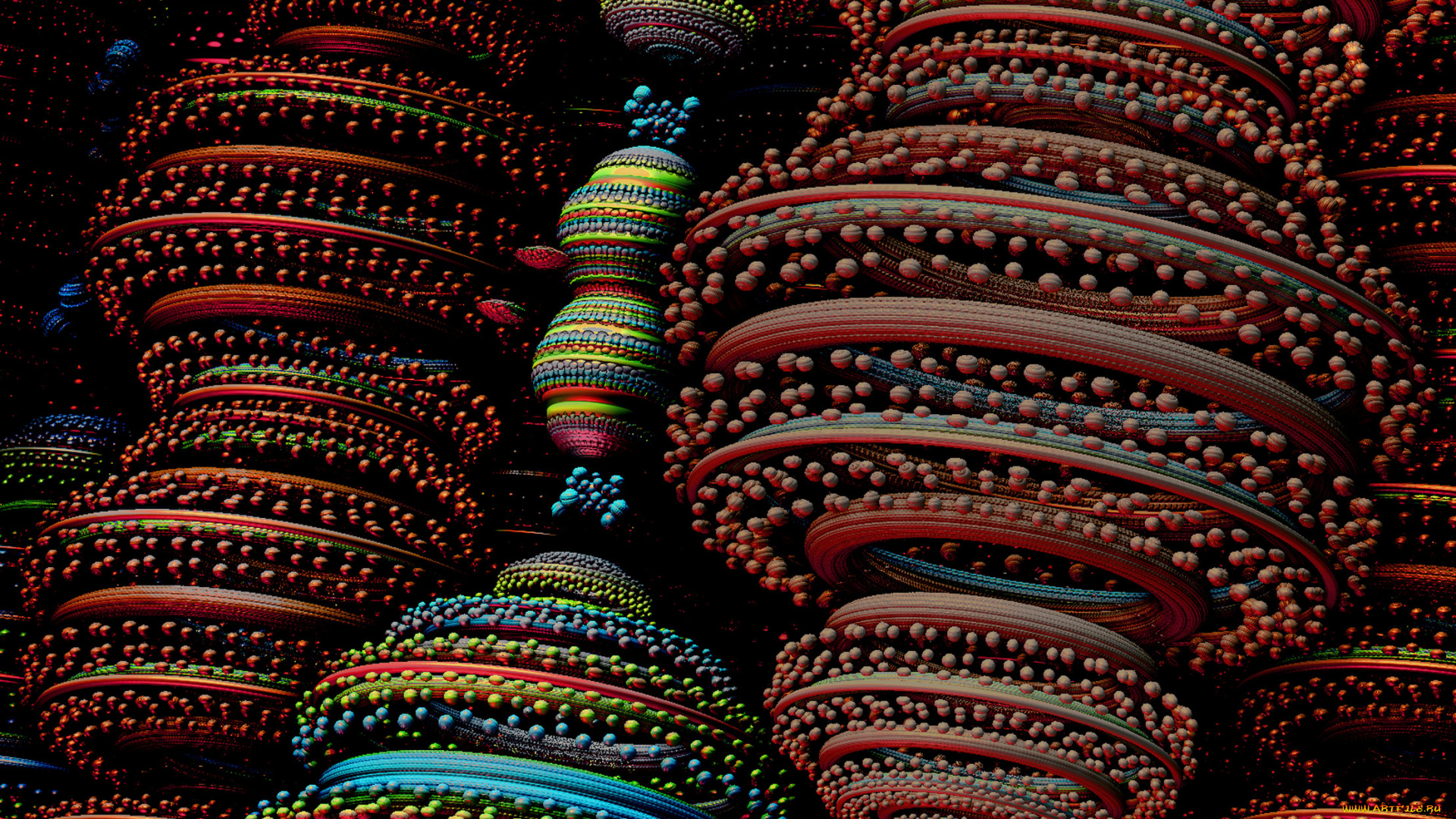 3д, графика, fractal, фракталы, узор, фон