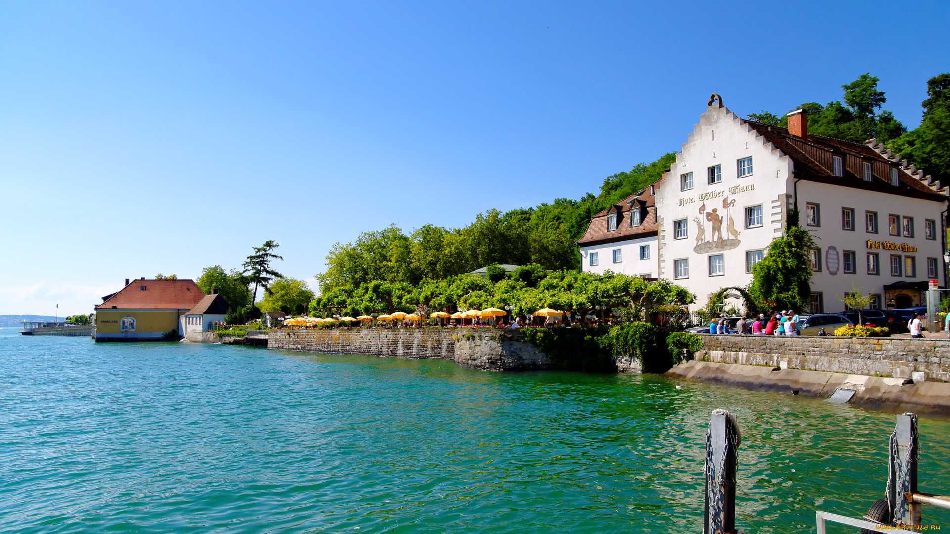 германия, меерсбург, города, улицы, площади, набережные, река, берег, дома