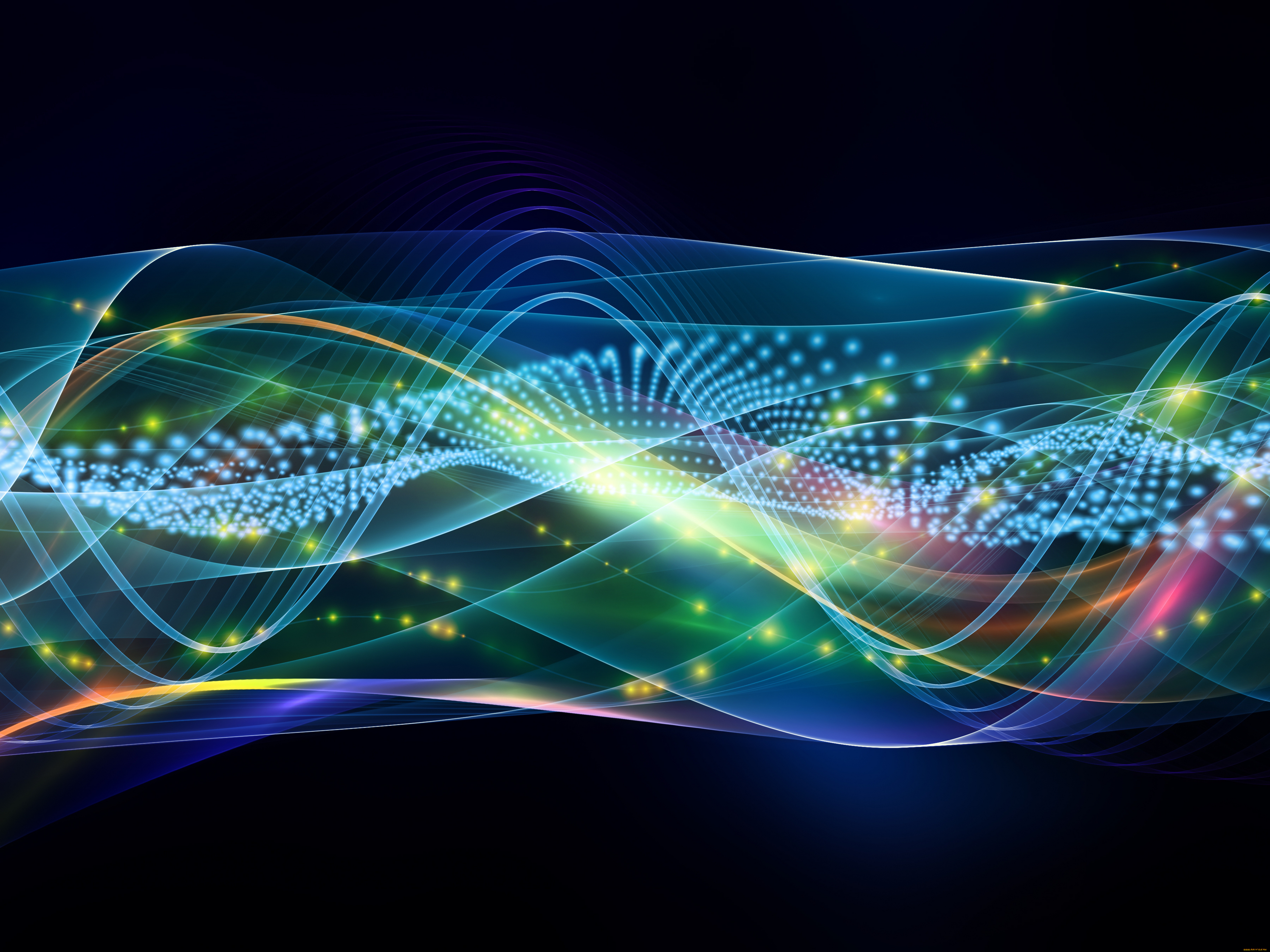 3д, графика, abstract, абстракции, точки, спирали, изгибы, свечение, переплетения, линии