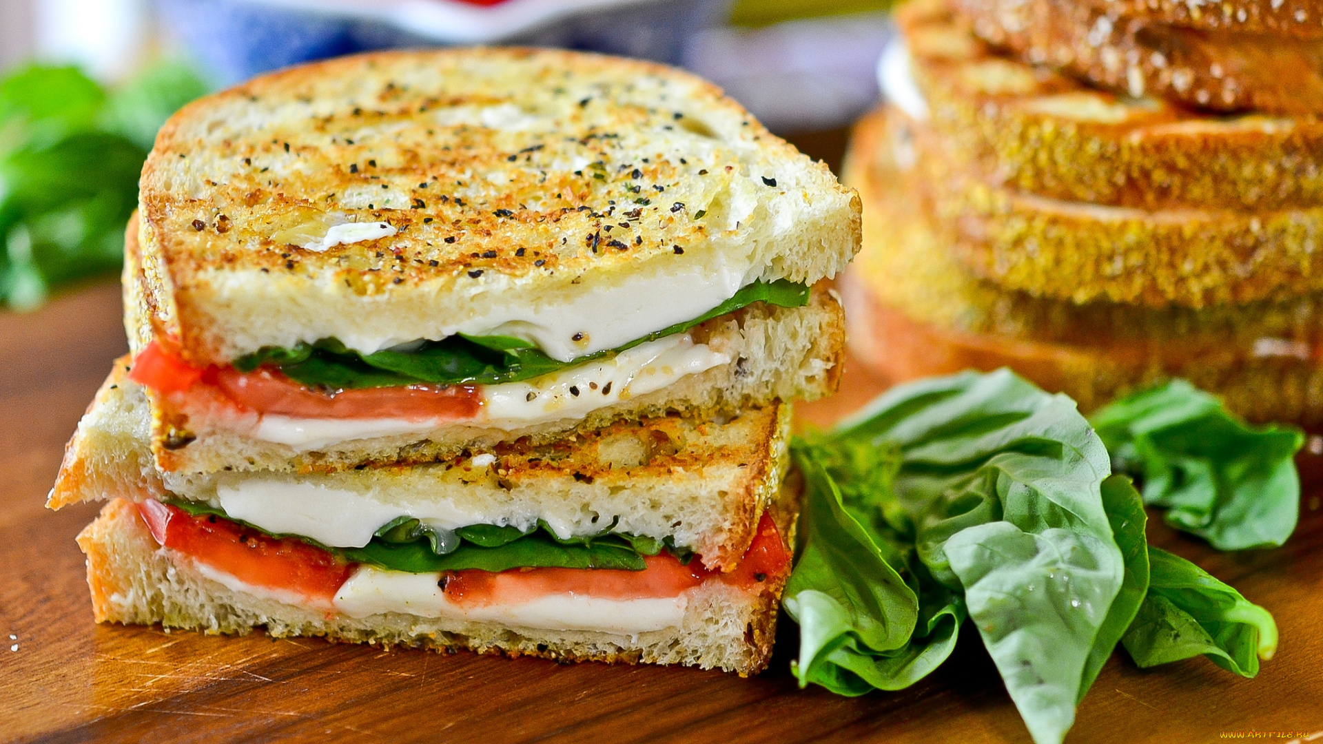 еда, бутерброды, гамбургеры, канапе, бутерброд, слои, базилик