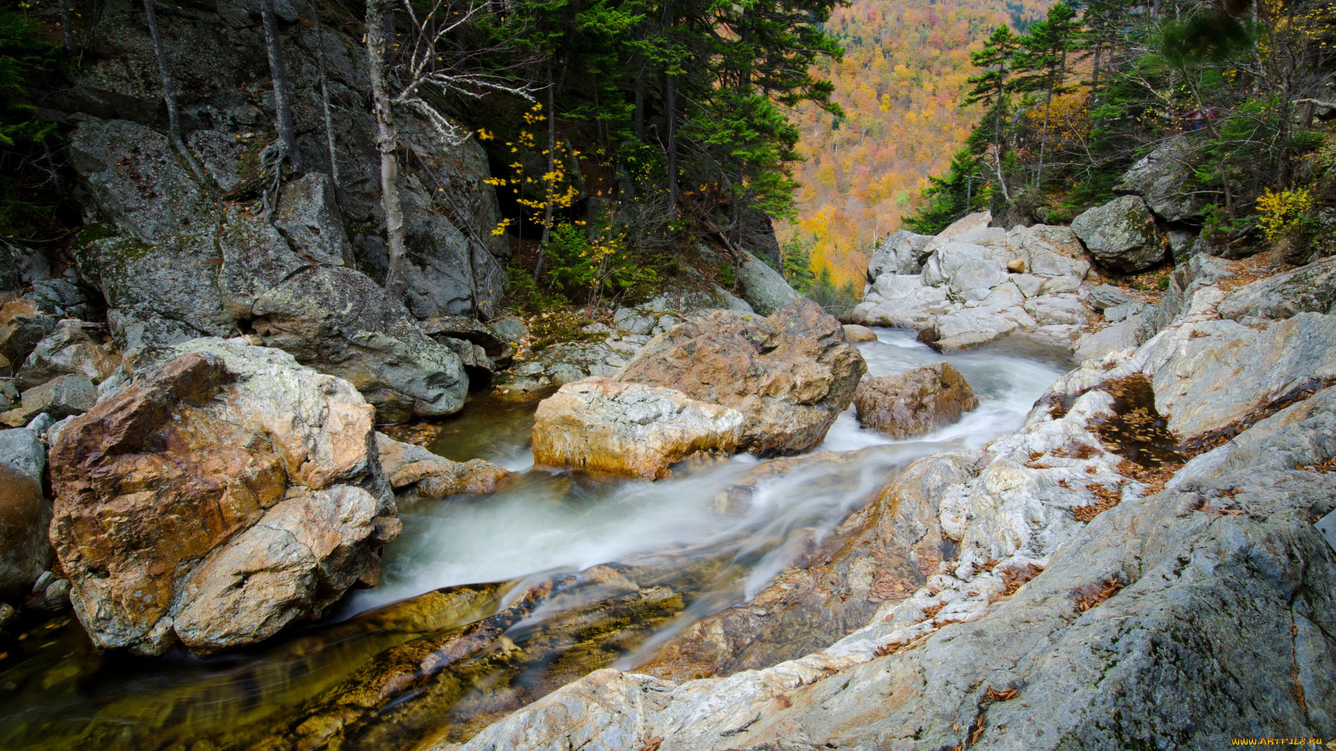 glen, ellis, falls, new, hampshire, us, природа, реки, озера, лес, горы, река