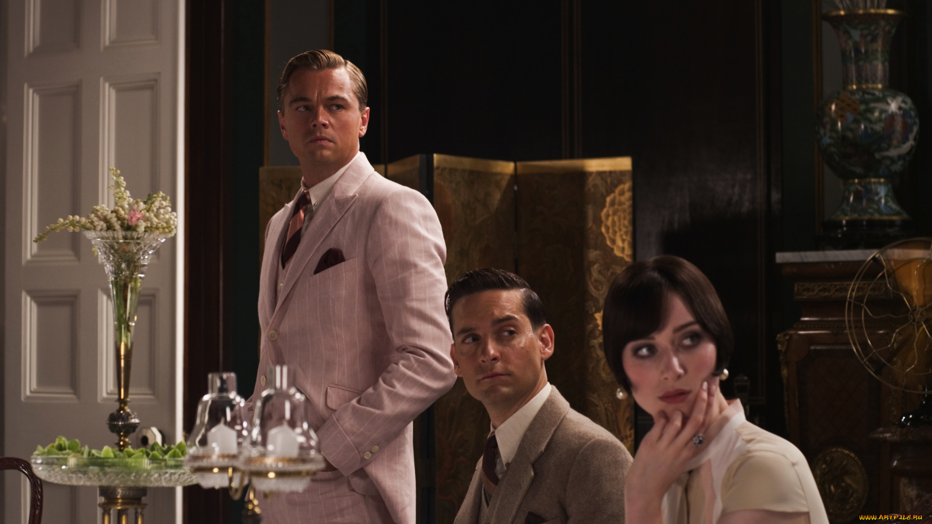 the, great, gatsby, кино, фильмы, ваза, мужчины, цветы