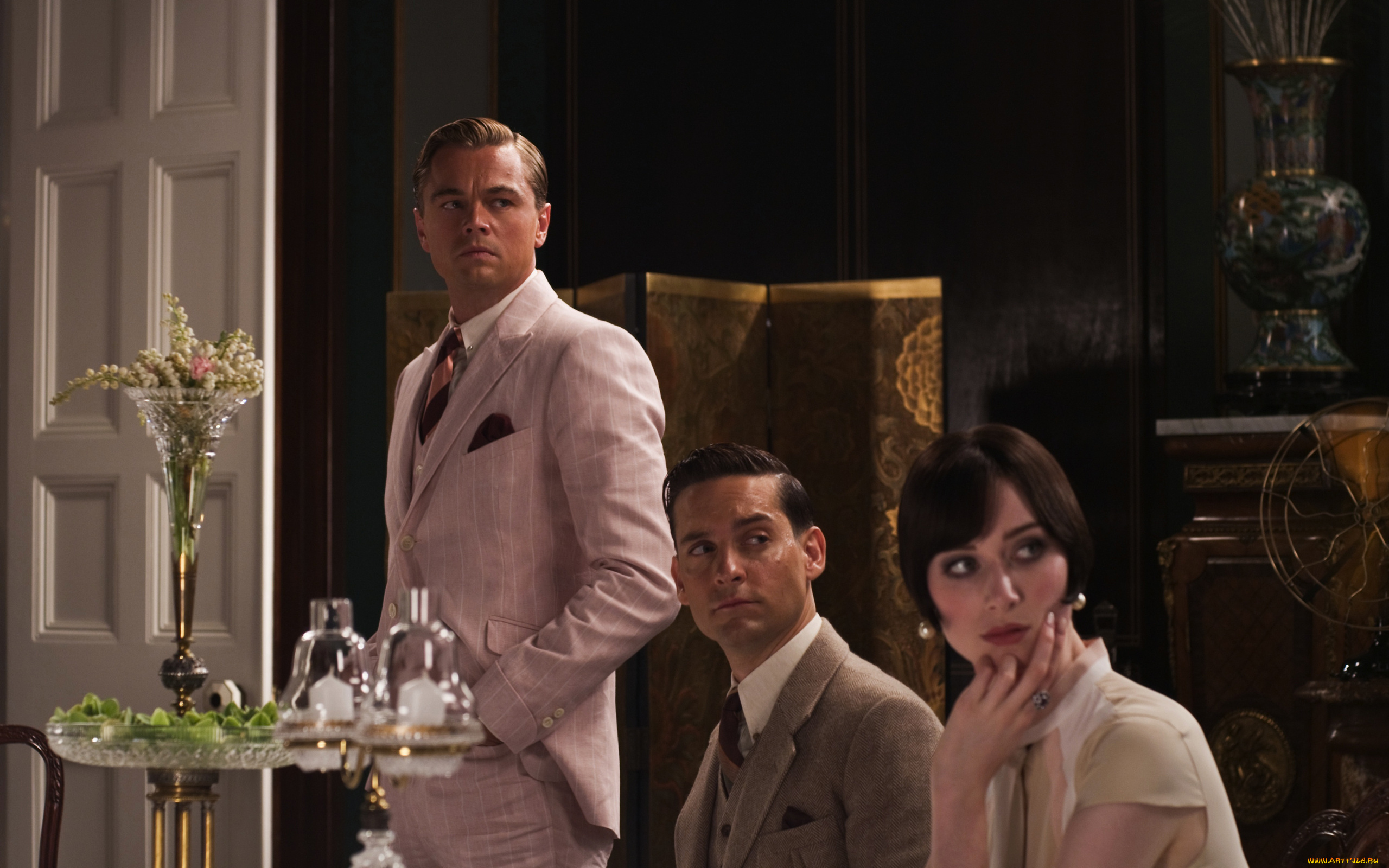 the, great, gatsby, кино, фильмы, ваза, мужчины, цветы