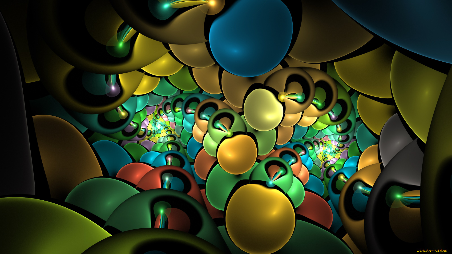 3д, графика, фракталы, , fractal, узор, цвета, фон