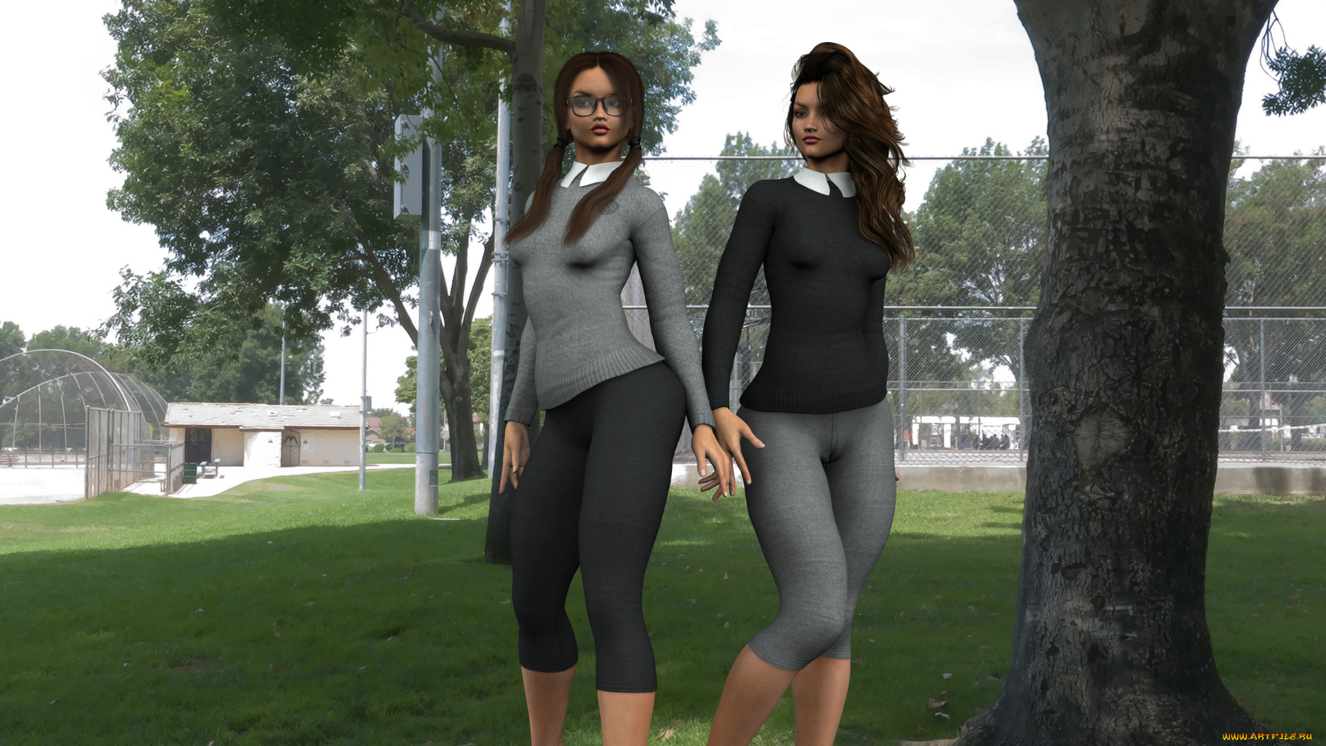 3д, графика, люди, , people, взгляд, девушки