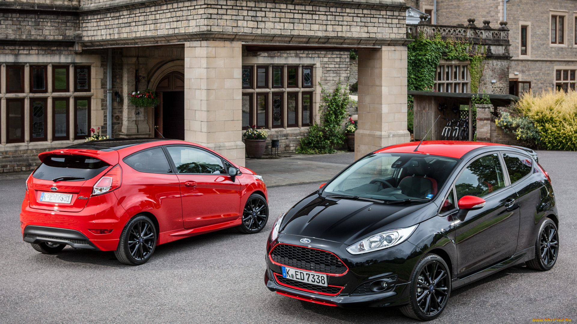 автомобили, ford, fiesta, zetec, s, black, red, 2014г