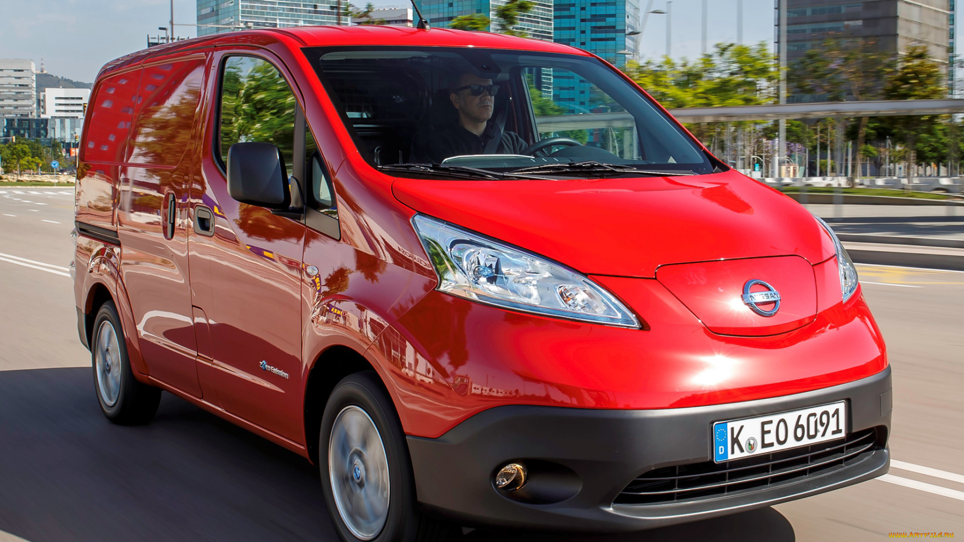 автомобили, nissan, datsun, e-nv200, van, 2014г, красный