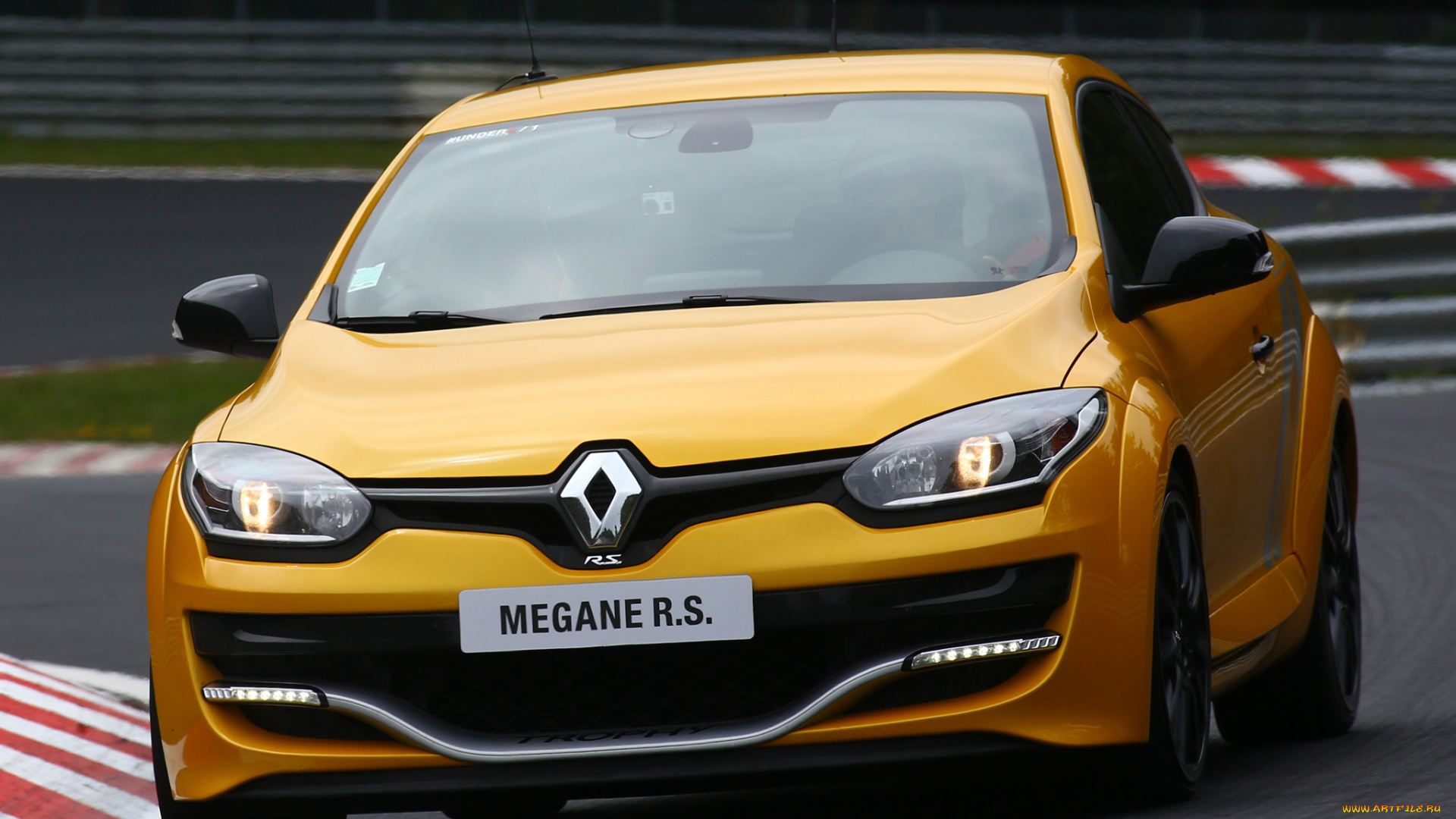 автомобили, renault, mеgane, r, s, 275, trophy, 2014г, желтый