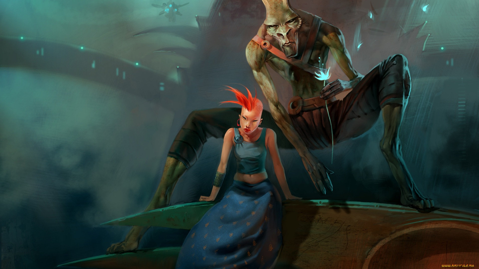 фэнтези, красавицы, и, чудовища, монстр, чудовище, существо, девушка