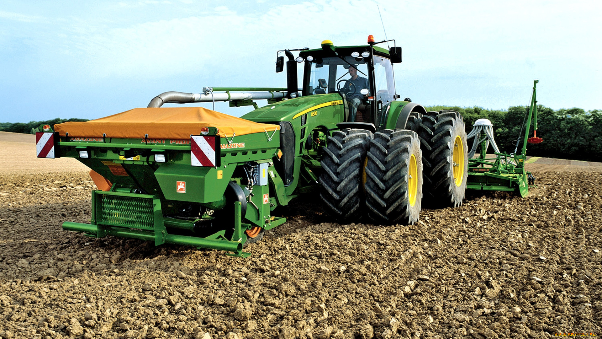 john, deere, 8530, with, amazone, grain, drill, техника, тракторы, сша, джон, дир, фирма