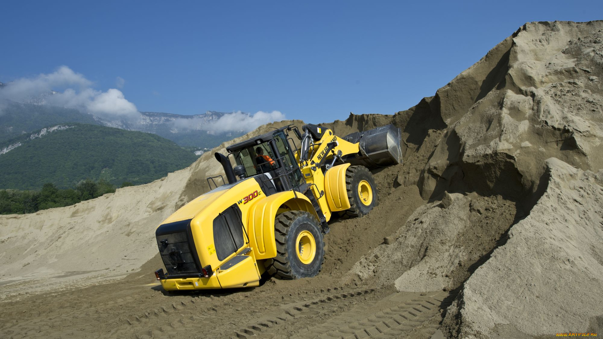техника, фронтальные, погрузчики, трактор, карьер, ковш