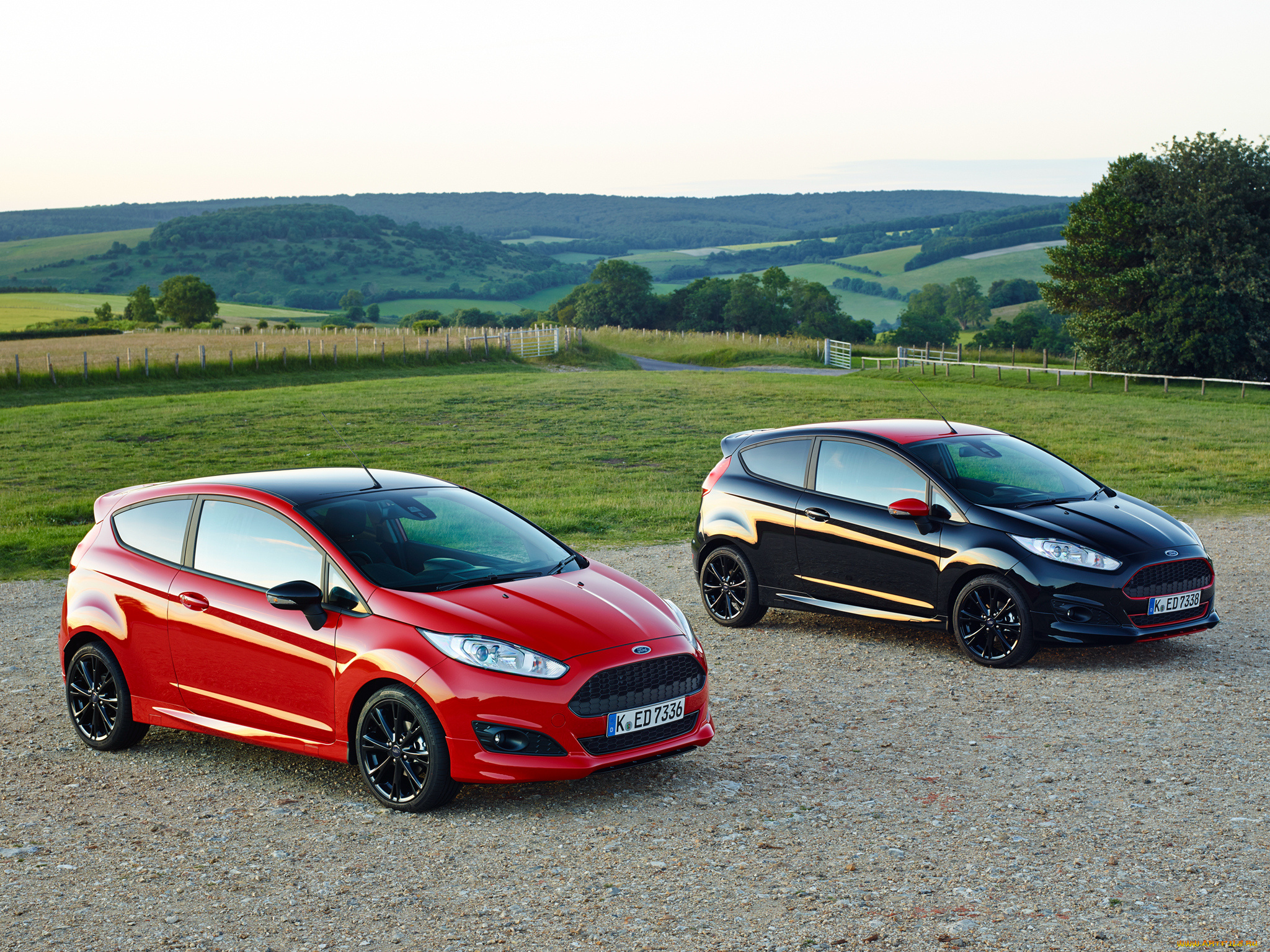 автомобили, ford, fiesta, zetec, s, black, red, 2014г