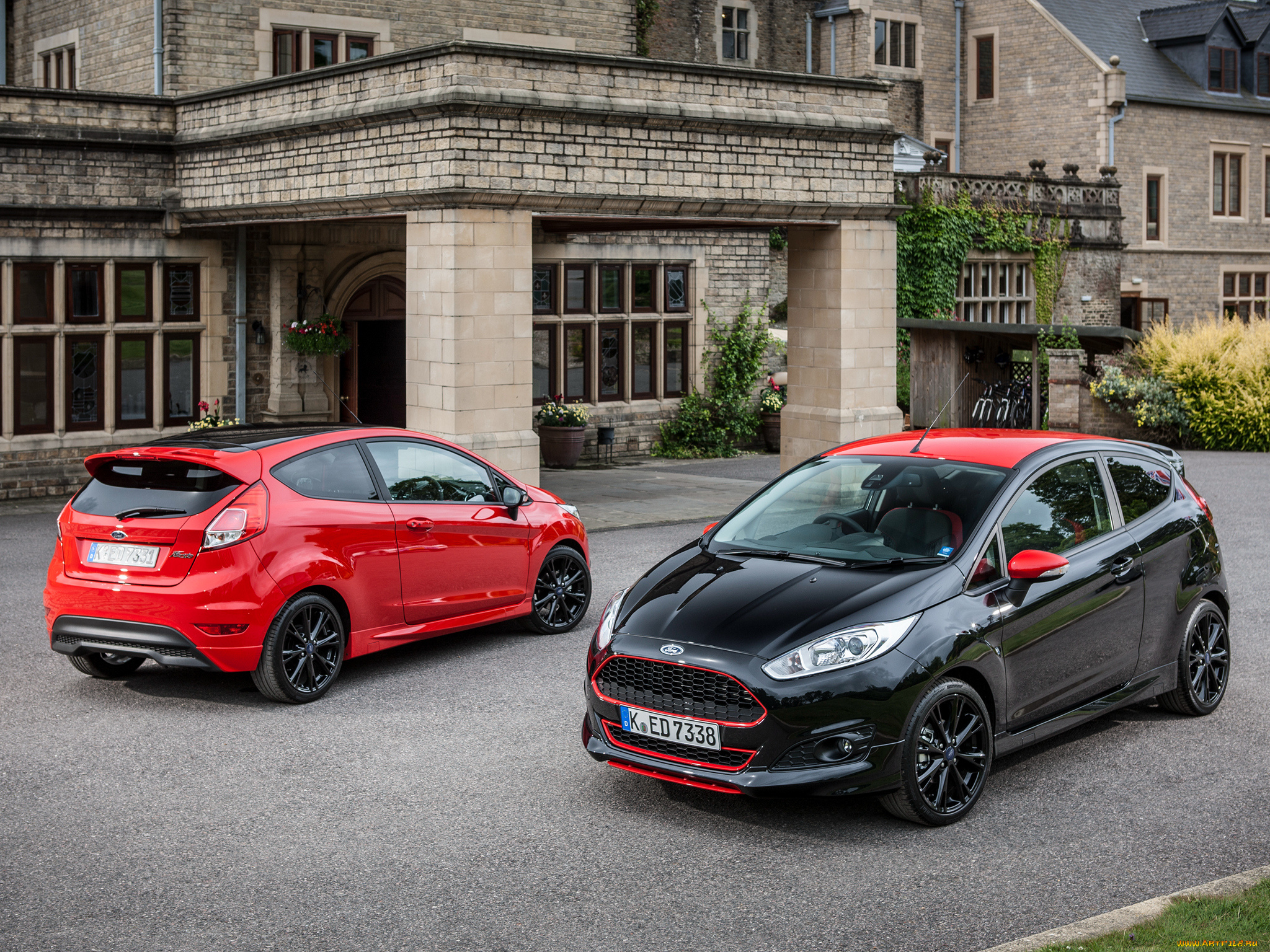 автомобили, ford, fiesta, zetec, s, black, red, 2014г