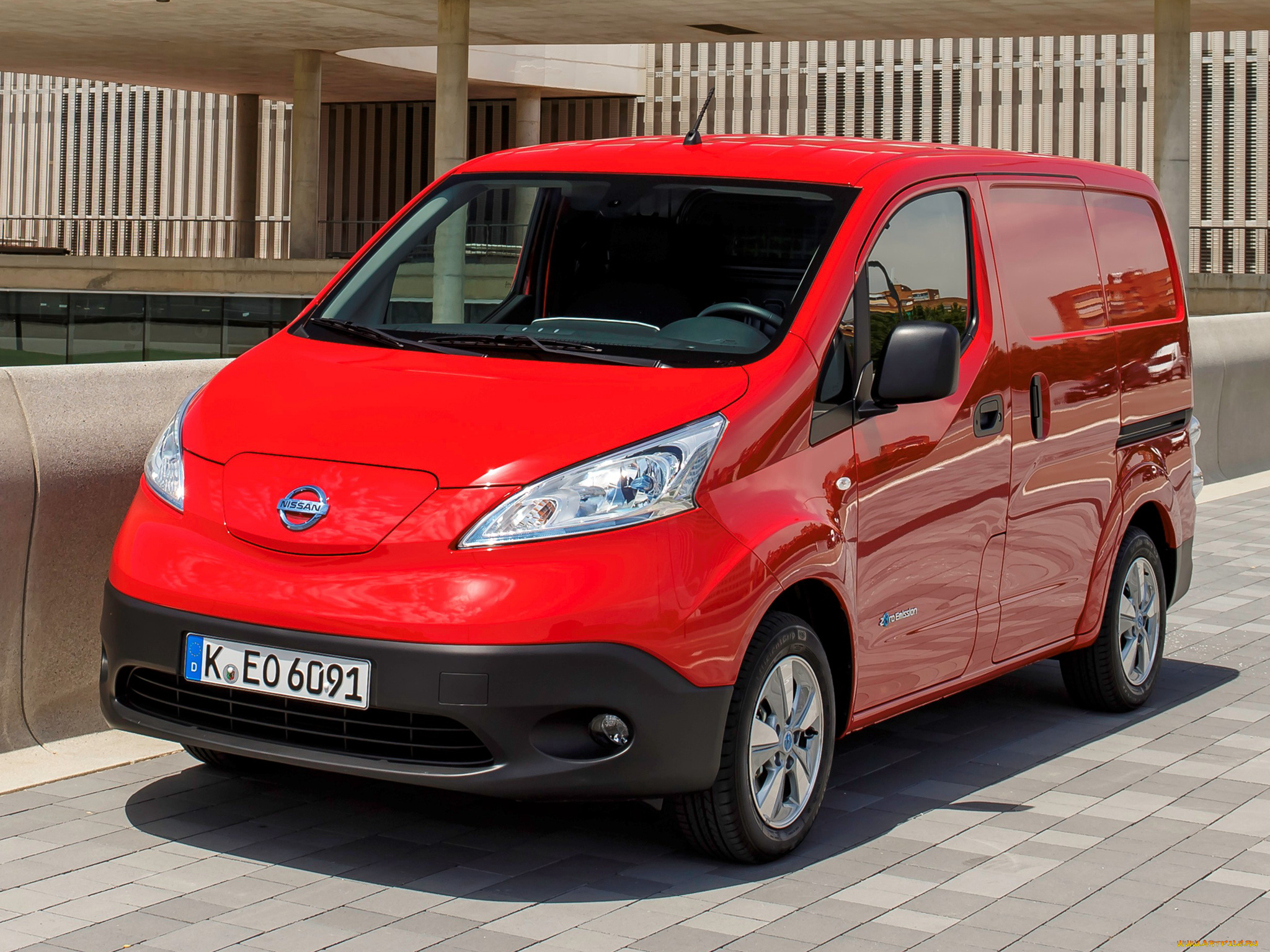 автомобили, nissan, datsun, e-nv200, van, 2014г, красный